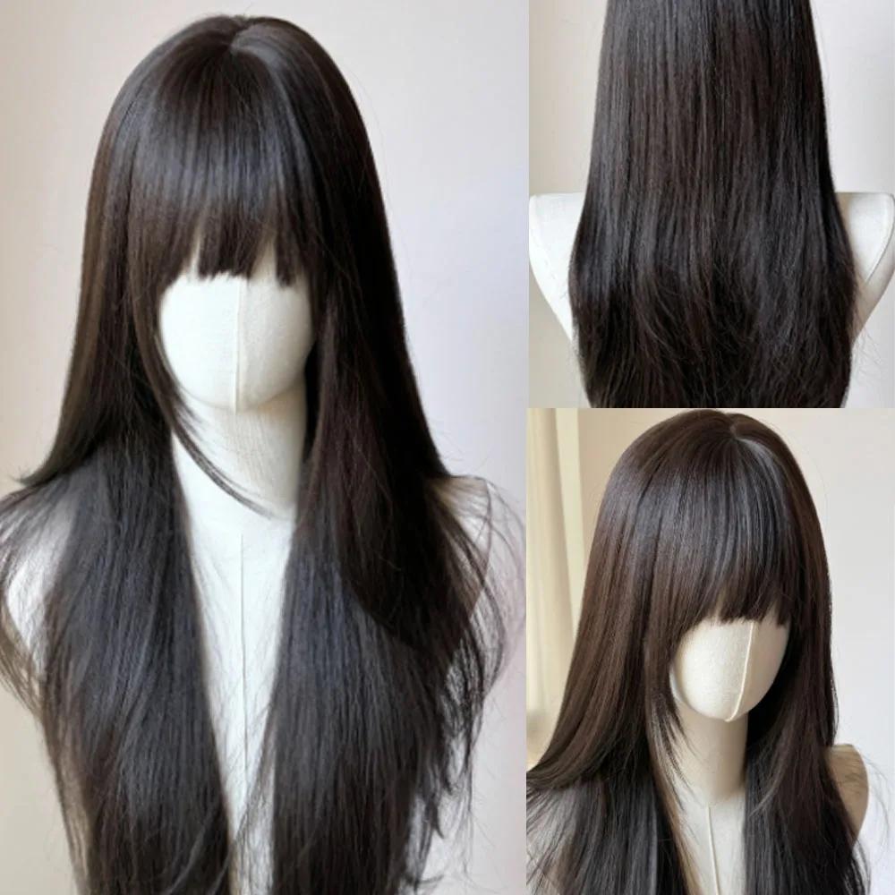 Black Wig with Bangs Long Straight Hair Sideburns Japanese Jk Black Lolita Simulation Hair Headband Wigs
Black Wig with Bangs Long Straight Hair Sideburns Japanese Jk Black Lolita Simulation Hair Headband Wigs