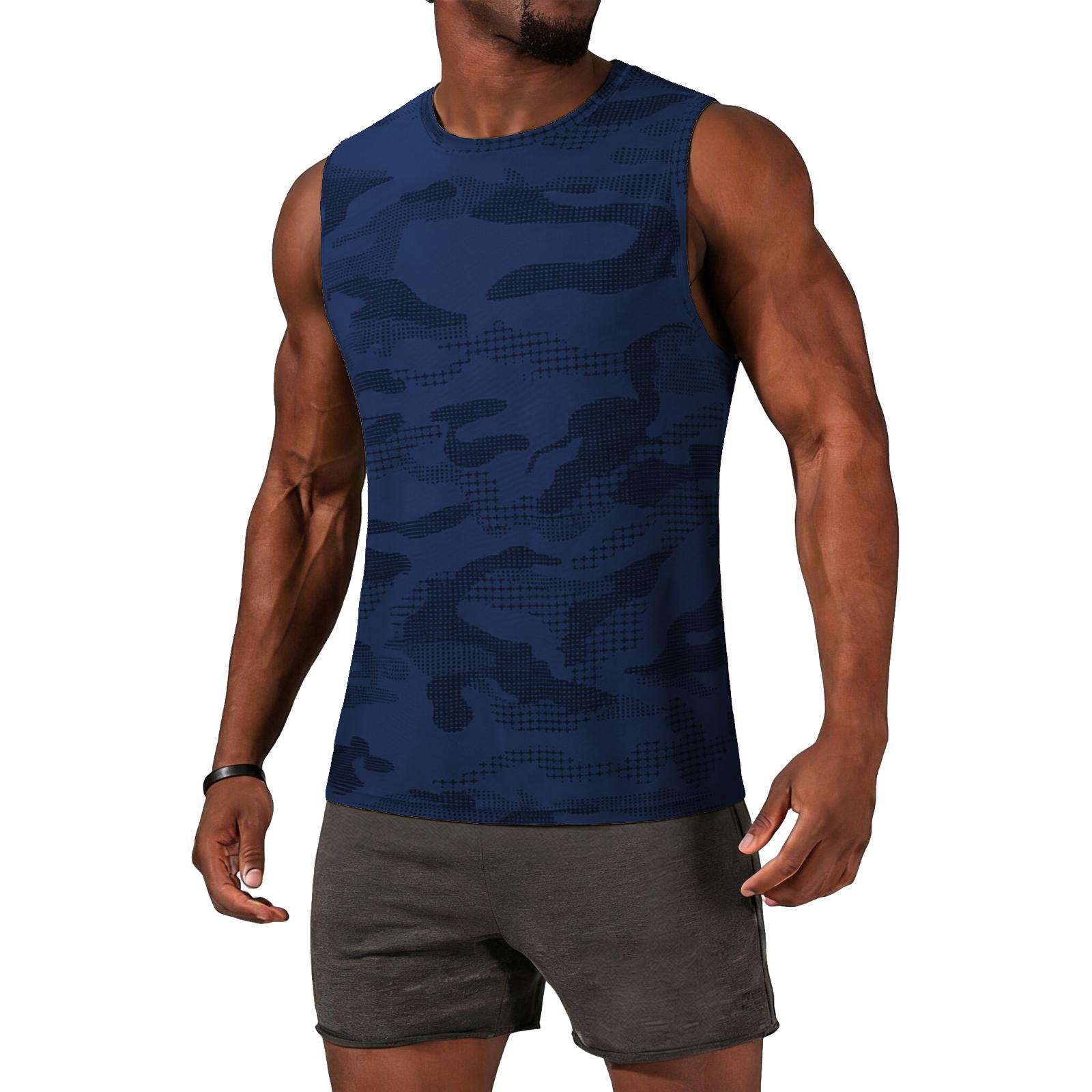 Men Sleeveless Athletic Tank Top Crew Neck Camo Print Lightweight Breathable Quick Dry Sports Shirt for Training Running Gym S
Men Sleeveless Athletic Tank Top Crew Neck Camo Print Lightweight Breathable Quick Dry Sports Shirt for Training Running Gym S