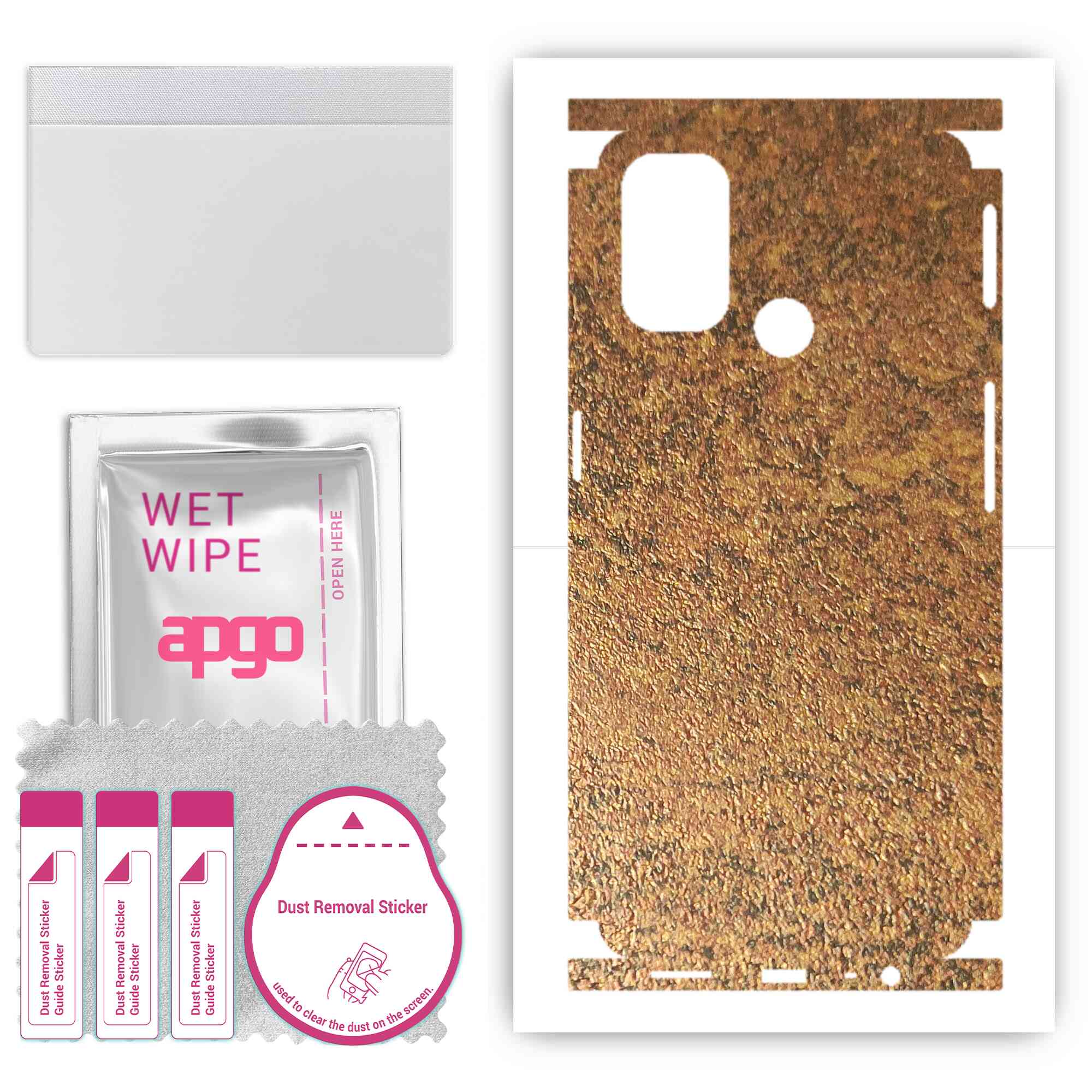 apgo Protective Skin Sticker for the back+sides compatible with Oppo A53, Full Wrap Film, Foil, Vinyl - Pattern Rusty Copper
apgo Protective Skin Sticker for the back+sides compatible with Oppo A53, Full Wrap Film, Foil, Vinyl - Pattern Rusty Copper