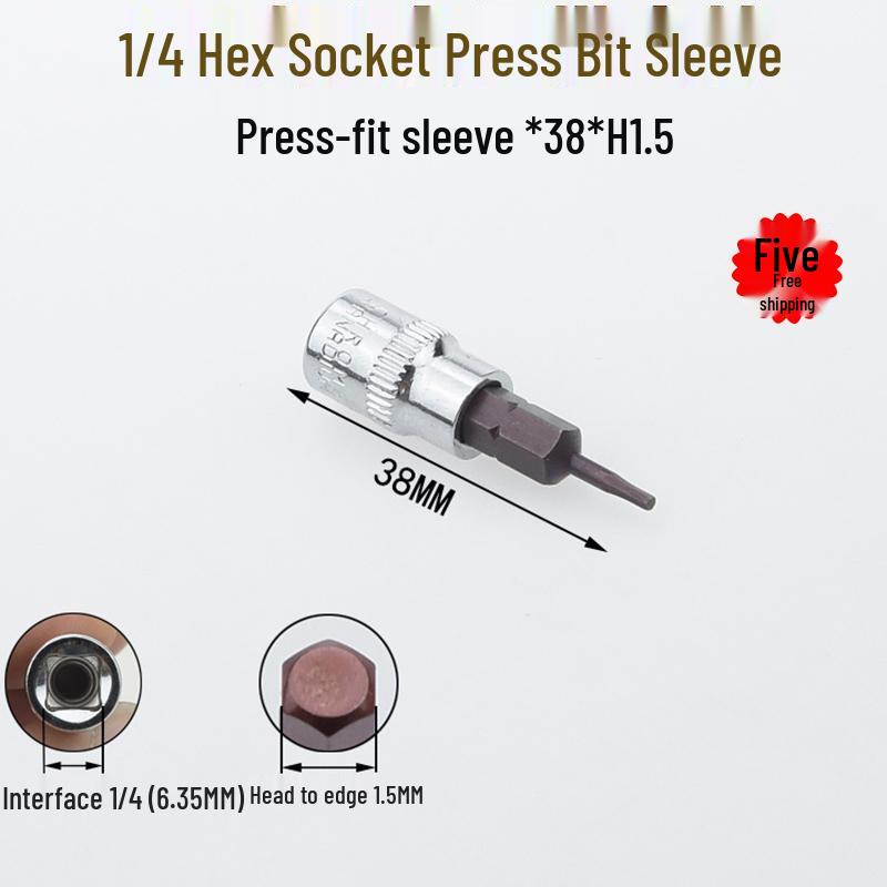 1/4 Hex Extra Long Press-Fit Screwdriver Socket, Small Fly, H3 H4 H5 H6
1/4 Hex Extra Long Press-Fit Screwdriver Socket, Small Fly, H3 H4 H5 H6