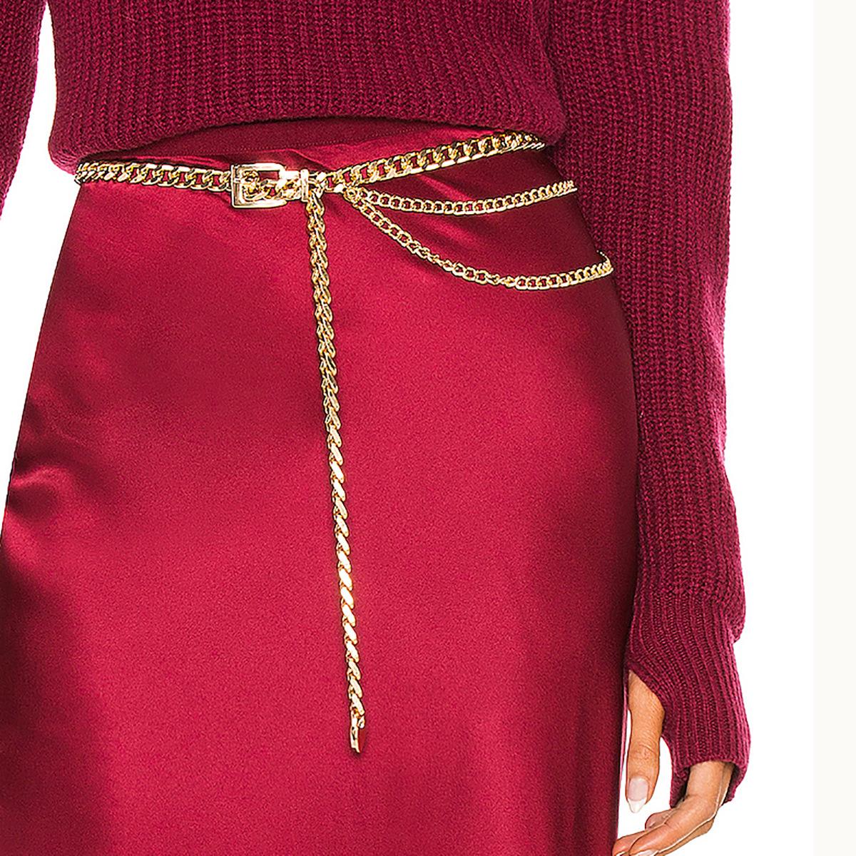 Accessories, personalized creative thick chain belt belt, simple metal chain fringed body chain belt
Accessories, personalized creative thick chain belt belt, simple metal chain fringed body chain belt