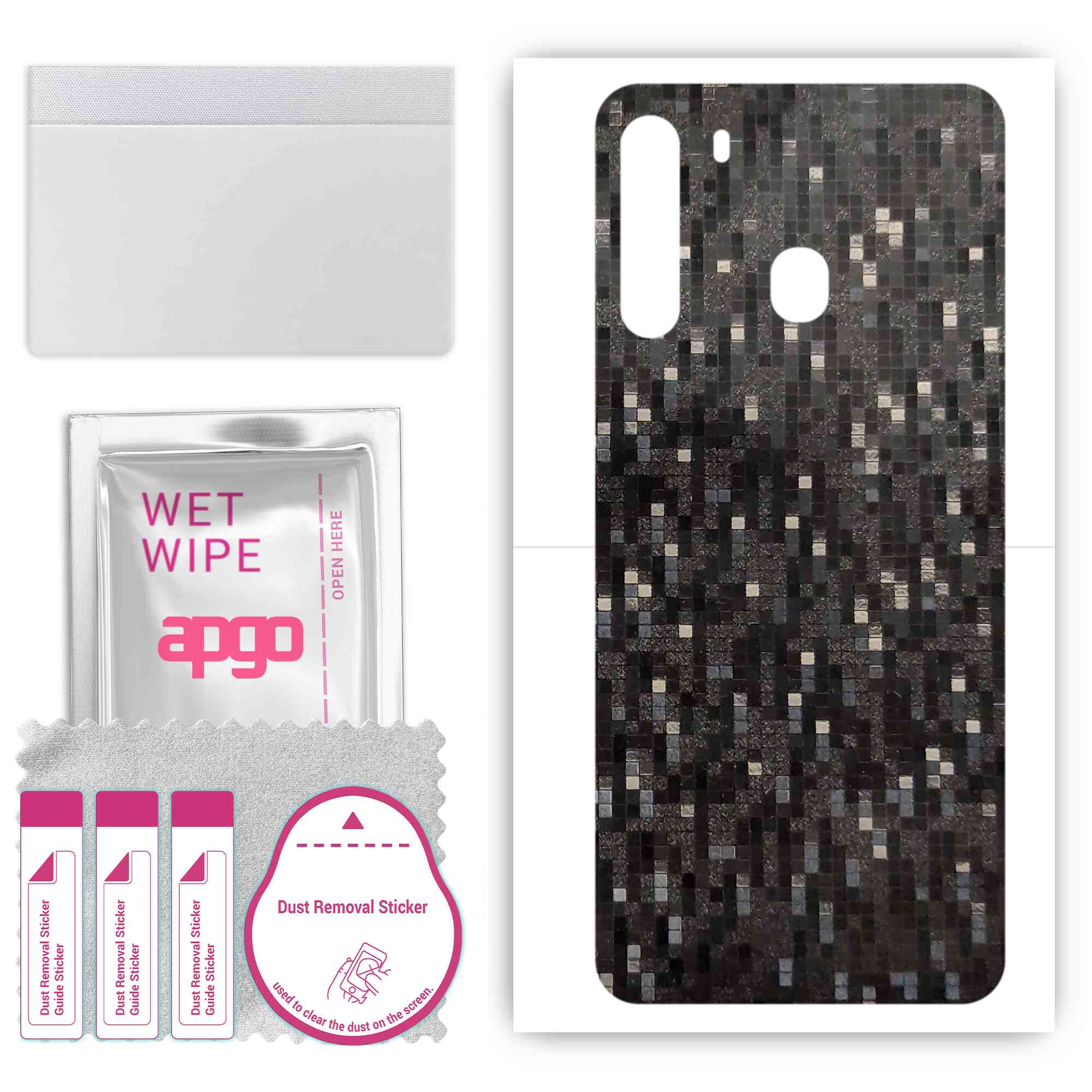 apgo Protective Skin Sticker for the back compatible with Samsung Galaxy A21, Wrap Film, Foil, Vinyl - Pattern Carbon Black Pixel
apgo Protective Skin Sticker for the back compatible with Samsung Galaxy A21, Wrap Film, Foil, Vinyl - Pattern Carbon Black Pixel