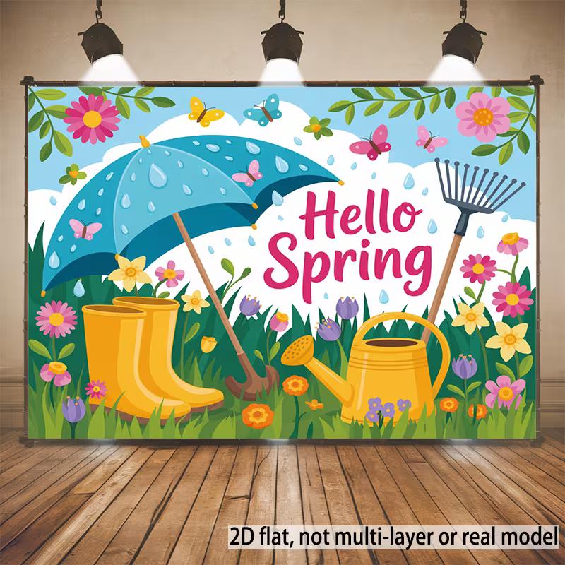 2D Hello Spring Backdrop Gardening Umbrella Flowers Photography Background 47.2x31.5inch/120*80cm
2D Hello Spring Backdrop Gardening Umbrella Flowers Photography Background 47.2x31.5inch/120*80cm
