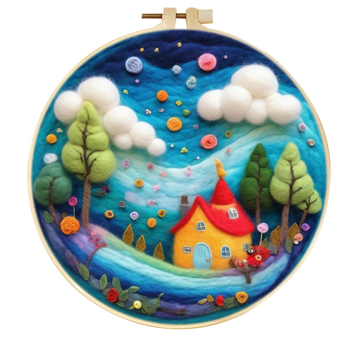 20x20cm Frame Diy Wool Painting Kits Landscape DIY Wool Needle Felt Painting Diy Kit Craft Picture Handicrafts For Mom Gift
20x20cm Frame Diy Wool Painting Kits Landscape DIY Wool Needle Felt Painting Diy Kit Craft Picture Handicrafts For Mom Gift