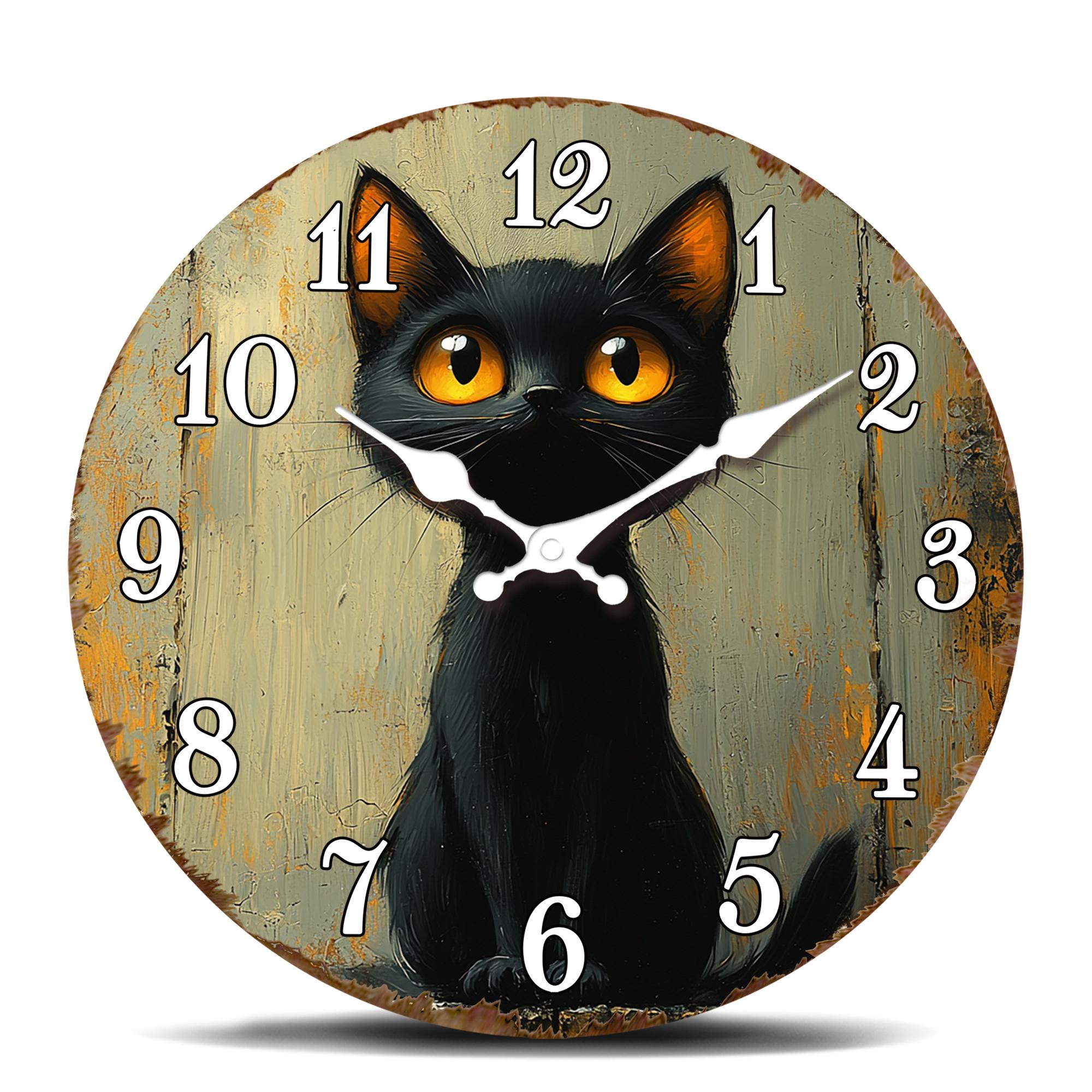Mysterious Black Cat Wall Clock, Gothic Style Round Silent Quartz Clock, Spooky Halloween Decor, Battery Powered Feline Art Cloc 10 inch
Mysterious Black Cat Wall Clock, Gothic Style Round Silent Quartz Clock, Spooky Halloween Decor, Battery Powered Feline Art Cloc 10 inch