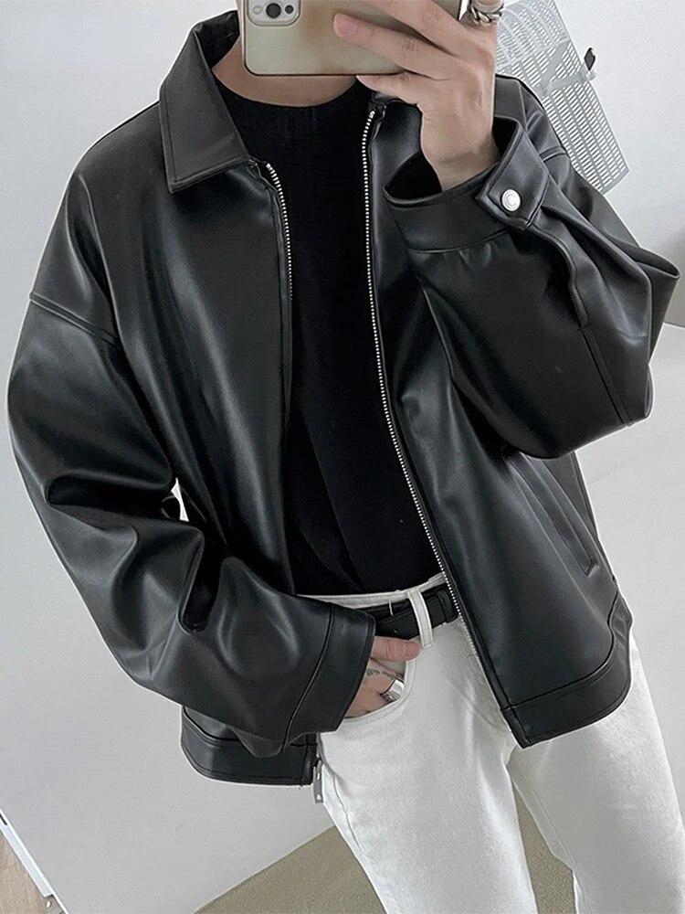 Spring Autumn Cool Luxury Short Black Soft Light Pu Leather Jacket Men Zipper Casual Mens Jackets and Coats Fashion 
Spring Autumn Cool Luxury Short Black Soft Light Pu Leather Jacket Men Zipper Casual Mens Jackets and Coats Fashion