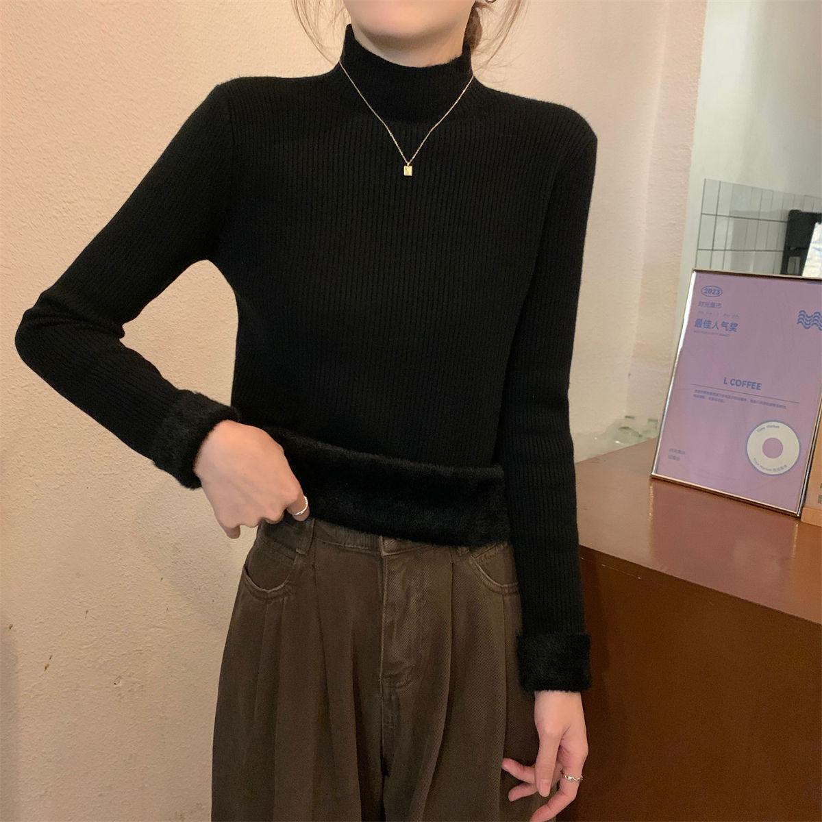 Топ с высоким воротником-стойкой, женский осенне-зимний нежный трикотажный свитер с длинными рукавами для повседневной носки XL чёрный
Топ с высоким воротником-стойкой, женский осенне-зимний нежный трикотажный свитер с длинными рукавами для повседневной носки XL чёрный