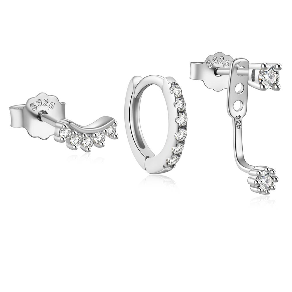 ROXI 925 Silver 3PCS DIY Hoop Earring With Piercing Stud Earring Set Women Men Party Wedding Jewelry Set pendientes 925
ROXI 925 Silver 3PCS DIY Hoop Earring With Piercing Stud Earring Set Women Men Party Wedding Jewelry Set pendientes 925