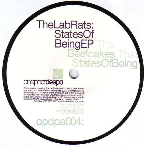 12inch Record LAB RATS - States Of Being EP OPDPA004 OnePhatDeepa 2004 UK Dance & Electronica Used
12inch Record LAB RATS - States Of Being EP OPDPA004 OnePhatDeepa 2004 UK Dance & Electronica Used