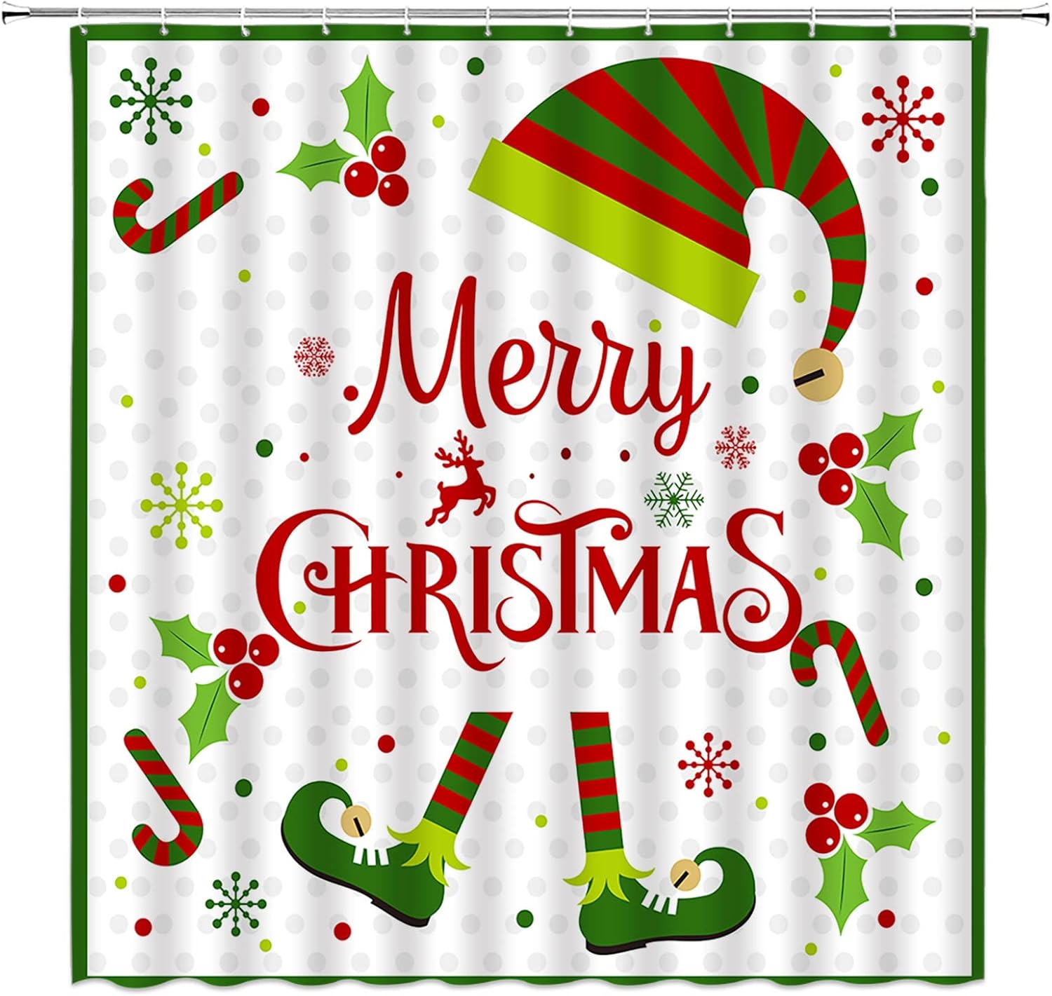Cute Santa Elf Legs Snowflake Shower Curtain With Funny Quote Cartoon Design, Winter Holiday Bathroom Decor Polyester With Hooks W60H190(CM)-1 Pcs
Cute Santa Elf Legs Snowflake Shower Curtain With Funny Quote Cartoon Design, Winter Holiday Bathroom Decor Polyester With Hooks W60H190(CM)-1 Pcs