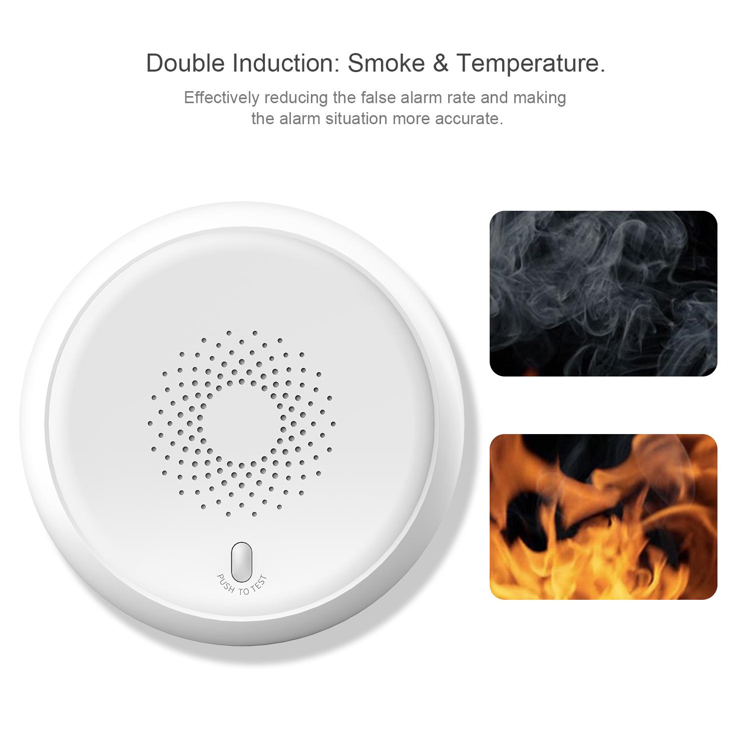 ZigBee Датчик дыма Беспроводная пожарная сигнализация Автоматический интеллектуальный датчик бытовой сигнализации Белый
ZigBee Датчик дыма Беспроводная пожарная сигнализация Автоматический интеллектуальный датчик бытовой сигнализации Белый