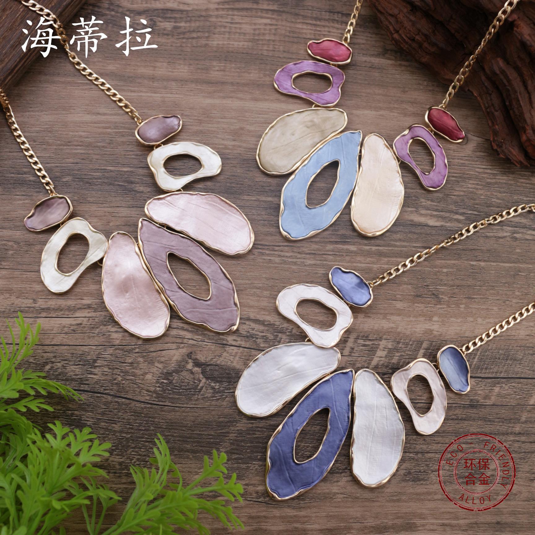Color painting oil exaggerated geometric oval necklace, women s personalized hollow oval alloy necklace
Color painting oil exaggerated geometric oval necklace, women s personalized hollow oval alloy necklace
