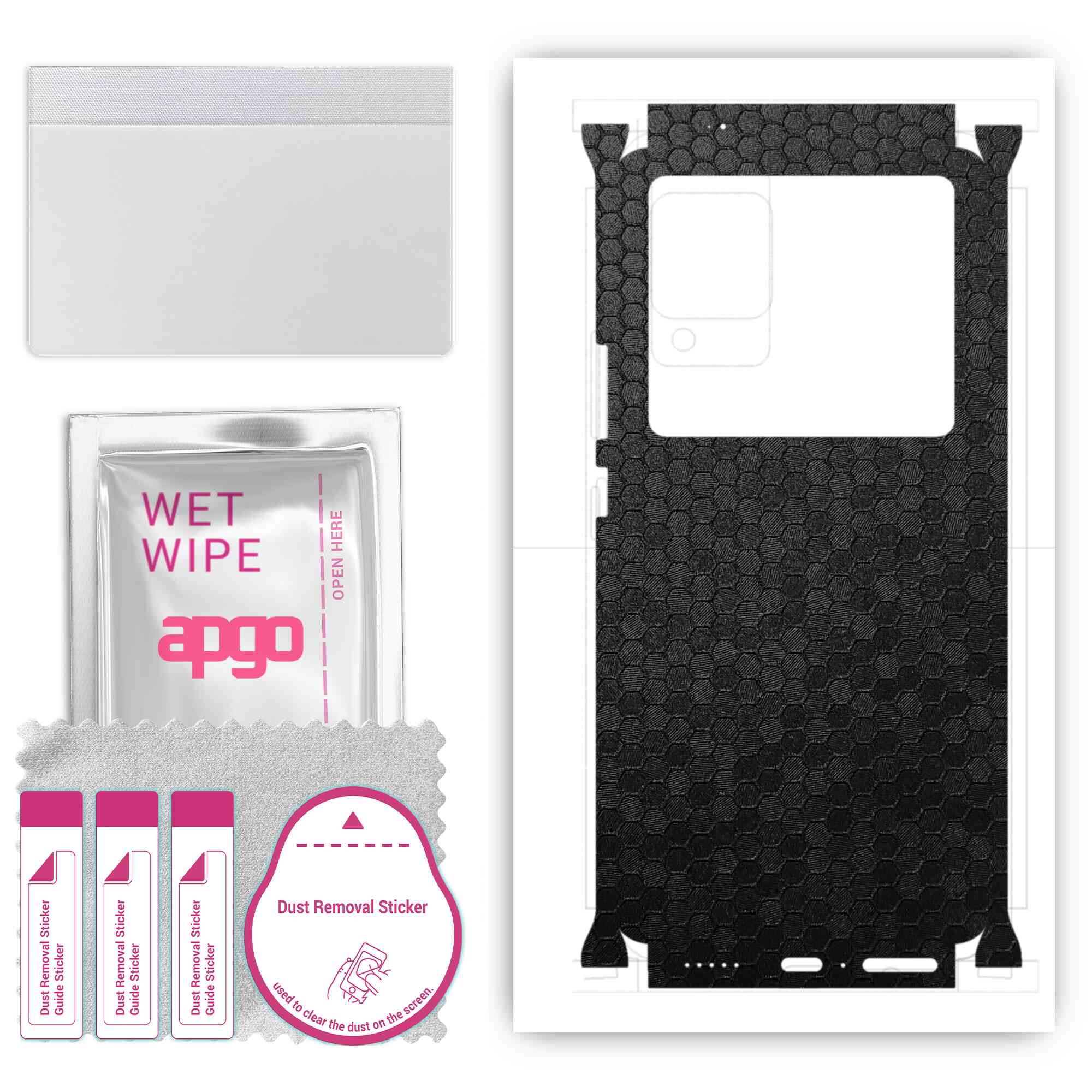 apgo Protective Skin Sticker for the back+sides compatible with Vivo X80 Pro, Full Wrap Film, Foil, Vinyl - Pattern Black Honeycomb
apgo Protective Skin Sticker for the back+sides compatible with Vivo X80 Pro, Full Wrap Film, Foil, Vinyl - Pattern Black Honeycomb