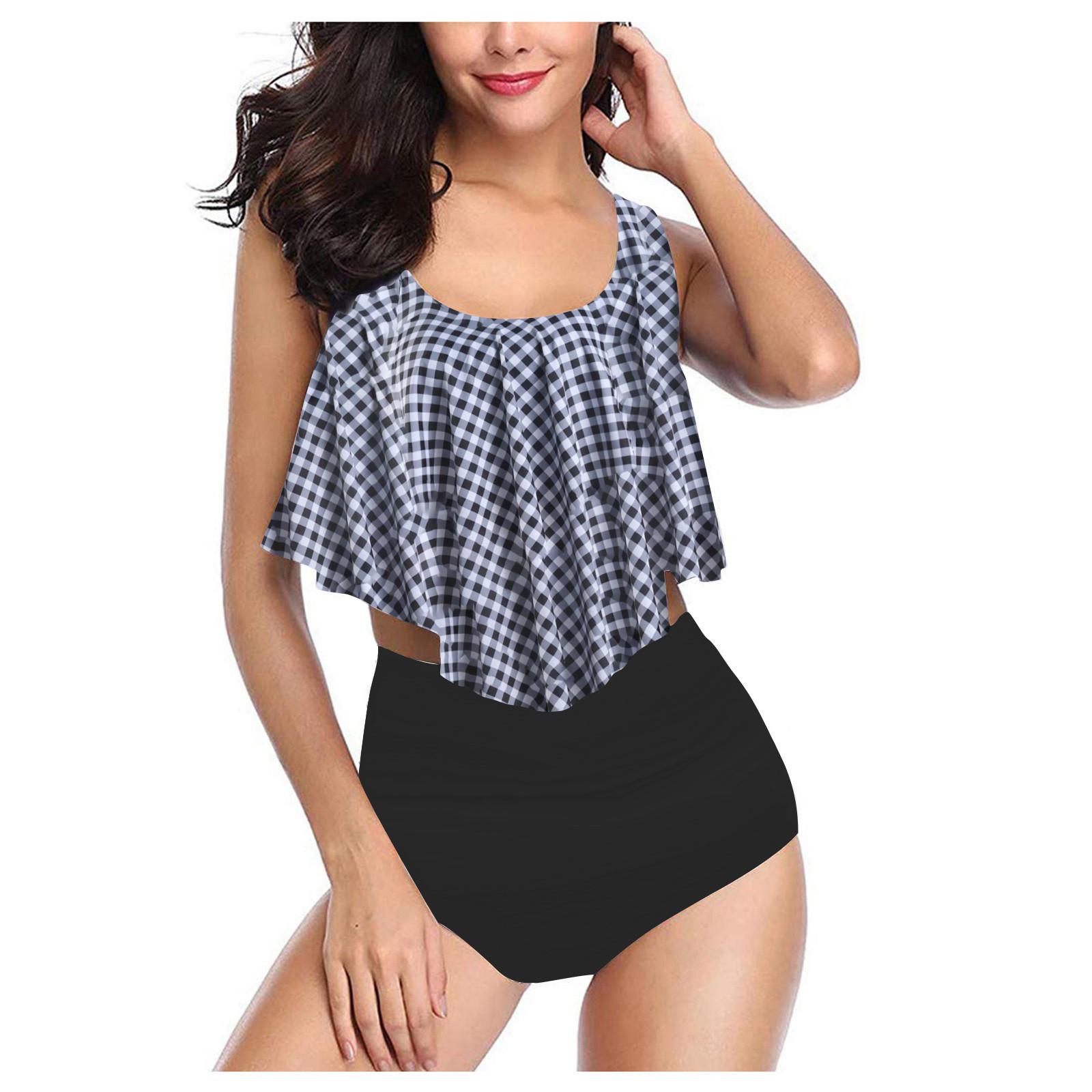 Бикини с рюшами и принтом закрывает живот и демонстрирует тонкий разделенный купальник для женщин S чёрный
Бикини с рюшами и принтом закрывает живот и демонстрирует тонкий разделенный купальник для женщин S чёрный