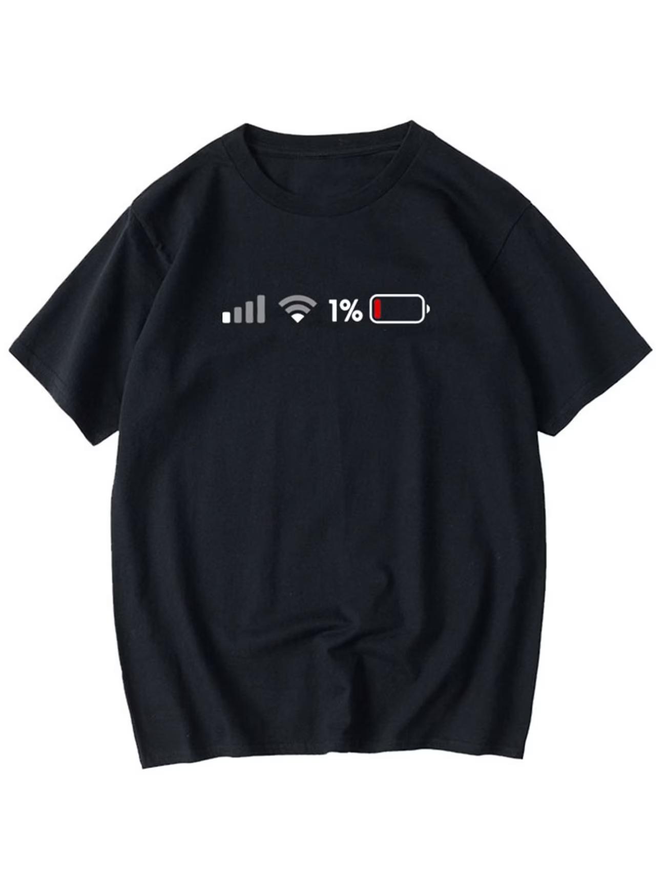 Funny Low Battery 1 TShirt Minimalist Phone Icon Graphic Tee Humorous Signal Strength Print Summer Short Sleeve Unisex Top 4XL
Funny Low Battery 1 TShirt Minimalist Phone Icon Graphic Tee Humorous Signal Strength Print Summer Short Sleeve Unisex Top 4XL