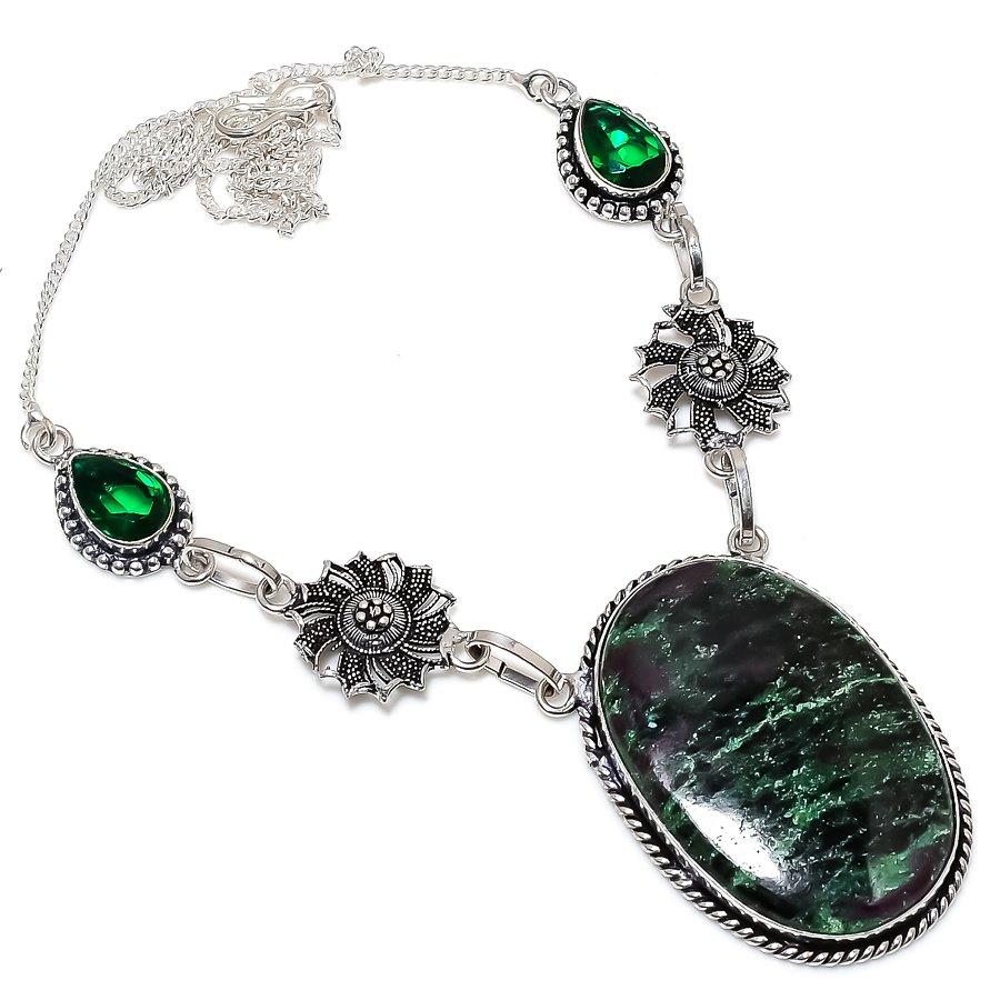 Ruby Zosite Handmade Gemstone 925 Sterling Silver Jewelry Necklace 18 r4R31 зелёный
Ruby Zosite Handmade Gemstone 925 Sterling Silver Jewelry Necklace 18 r4R31 зелёный