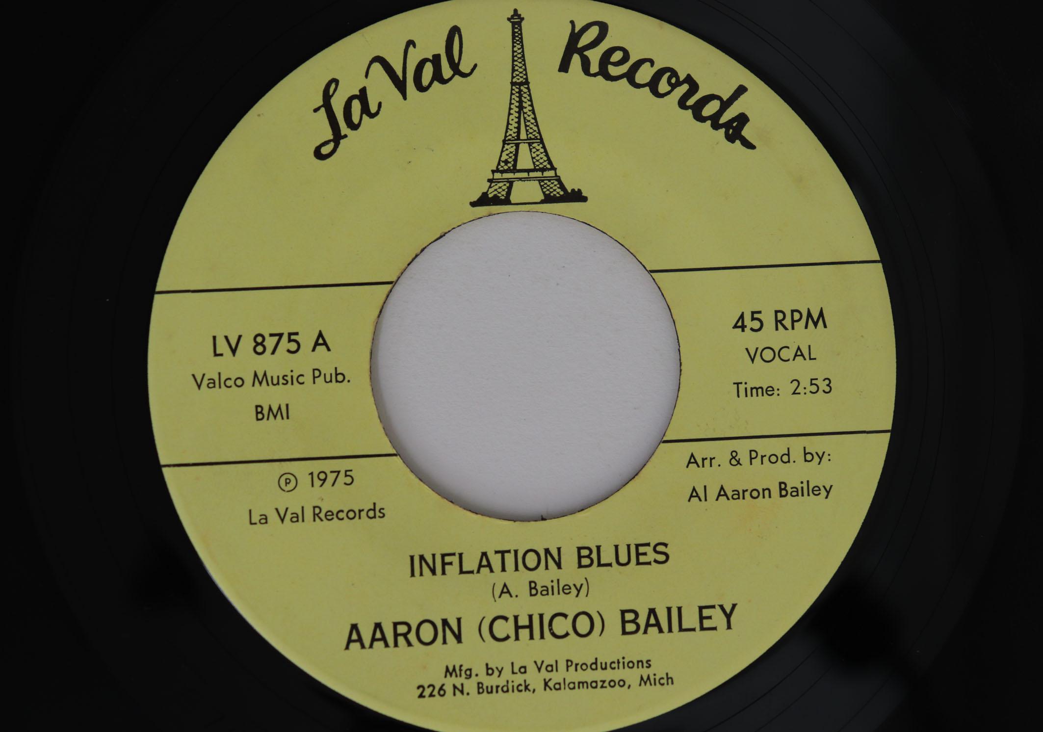 7inch Record AARON BAILEY Inflation Blues Inflation LV875 LA VAL 1975 US SoulFunk Used
7inch Record AARON BAILEY Inflation Blues Inflation LV875 LA VAL 1975 US SoulFunk Used
