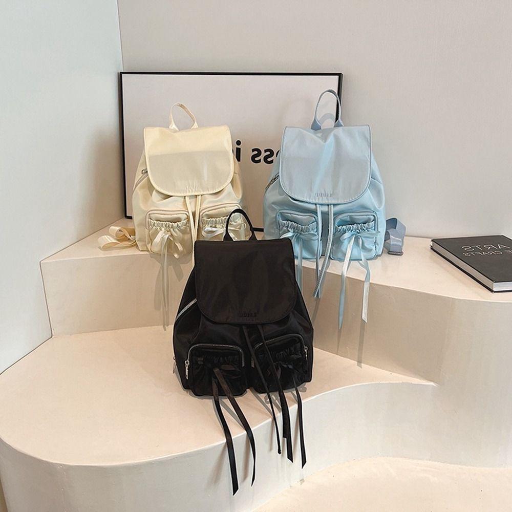 Bowknot Drawstring Backpack Korean Style Bow Shoulder Bag Fashionable Nylon Bag Outdoor
Bowknot Drawstring Backpack Korean Style Bow Shoulder Bag Fashionable Nylon Bag Outdoor