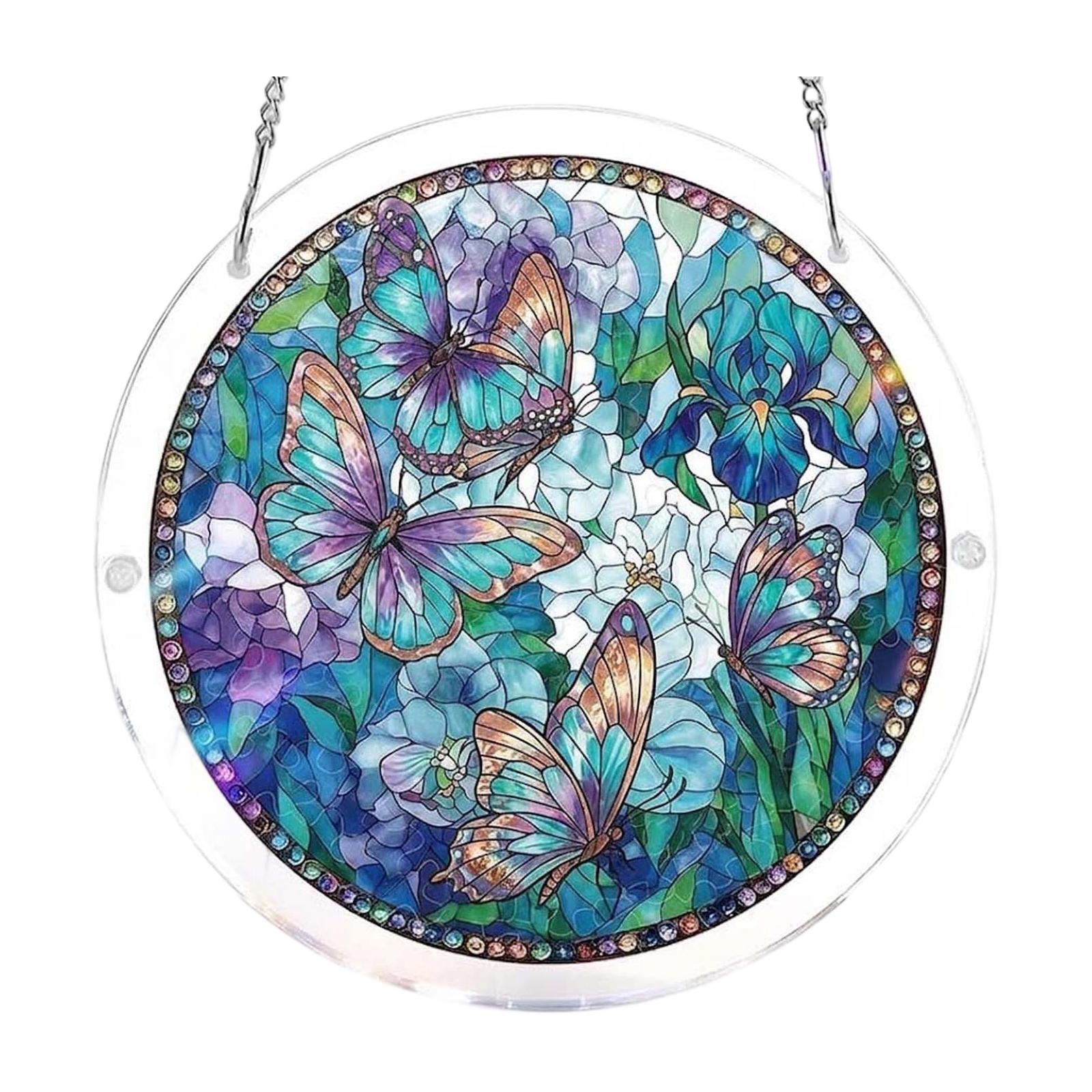 Acrylic Suncatcher Wind Chime Hanging Ornament with Chain Stained Glass Style Round Panel for Home Garden Window Decoration Gift One Size
Acrylic Suncatcher Wind Chime Hanging Ornament with Chain Stained Glass Style Round Panel for Home Garden Window Decoration Gift One Size