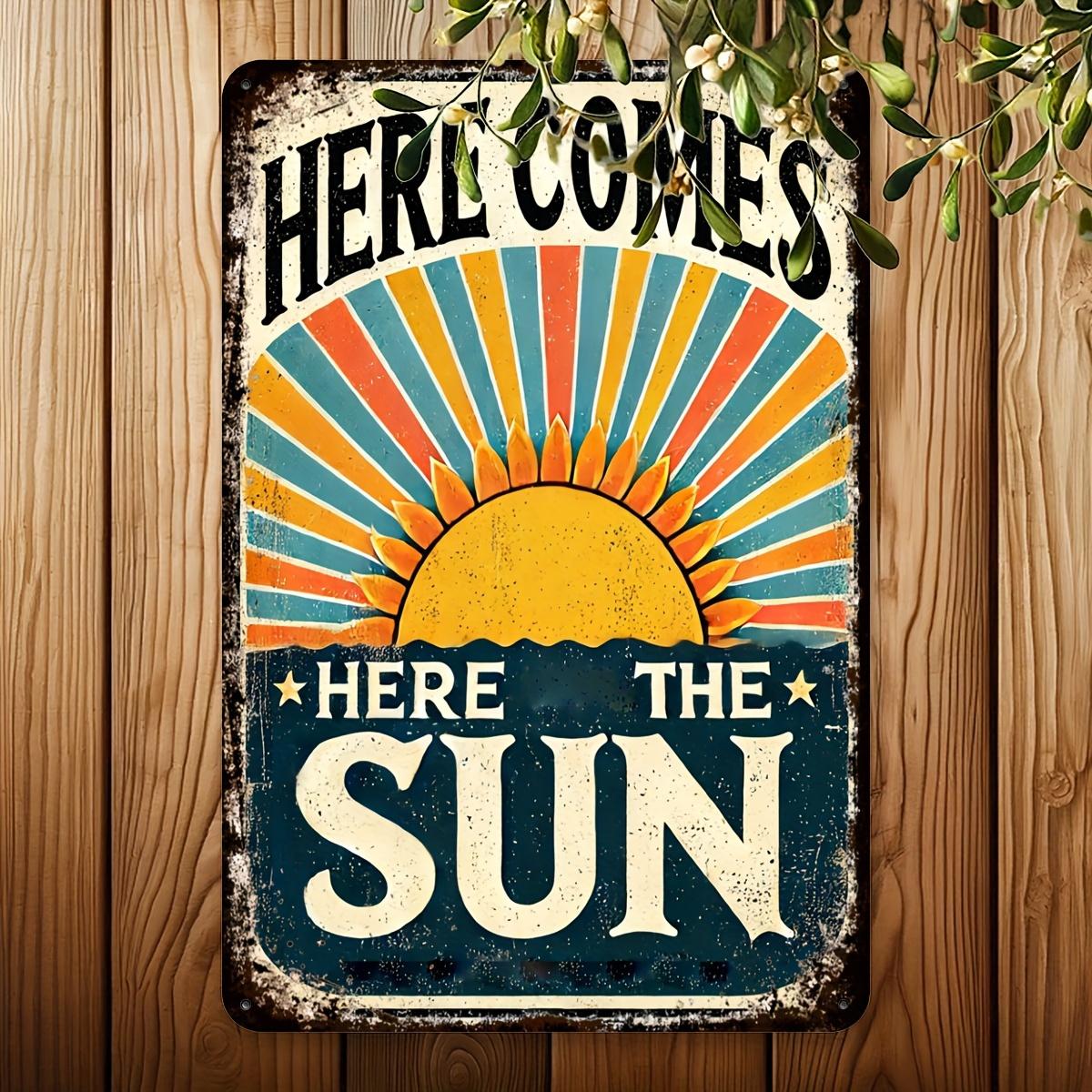 Vintage Here Comes the Sun Metal Wall Plaque Retro Tin Sign with Vibrant Sunburst Design Rustic Iron Art for Home Ba 20x30cm(7.8x11.8inch)
Vintage Here Comes the Sun Metal Wall Plaque Retro Tin Sign with Vibrant Sunburst Design Rustic Iron Art for Home Ba 20x30cm(7.8x11.8inch)