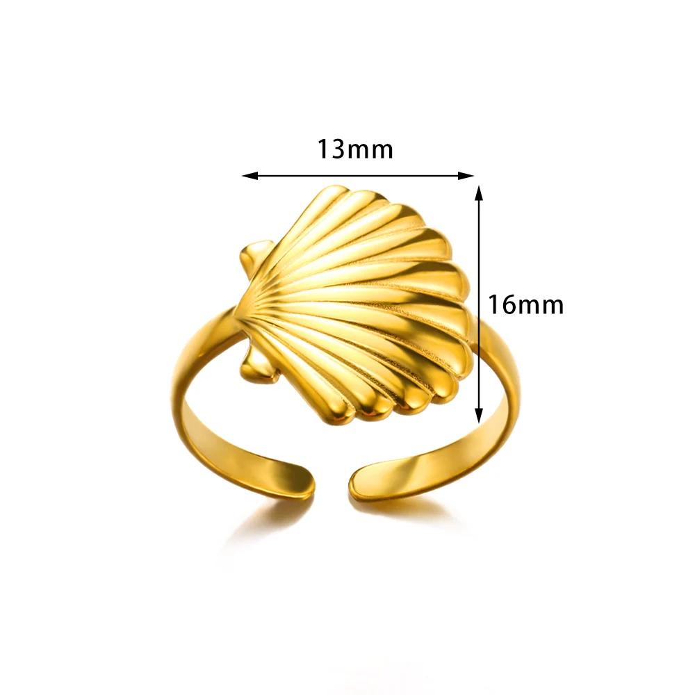 Cute Shell Rings For Women Stainless Steel Gold Color Finger Adjustable Ring Summer Beach Aesthetic Fashion Zircon Gift 2024
Cute Shell Rings For Women Stainless Steel Gold Color Finger Adjustable Ring Summer Beach Aesthetic Fashion Zircon Gift 2024