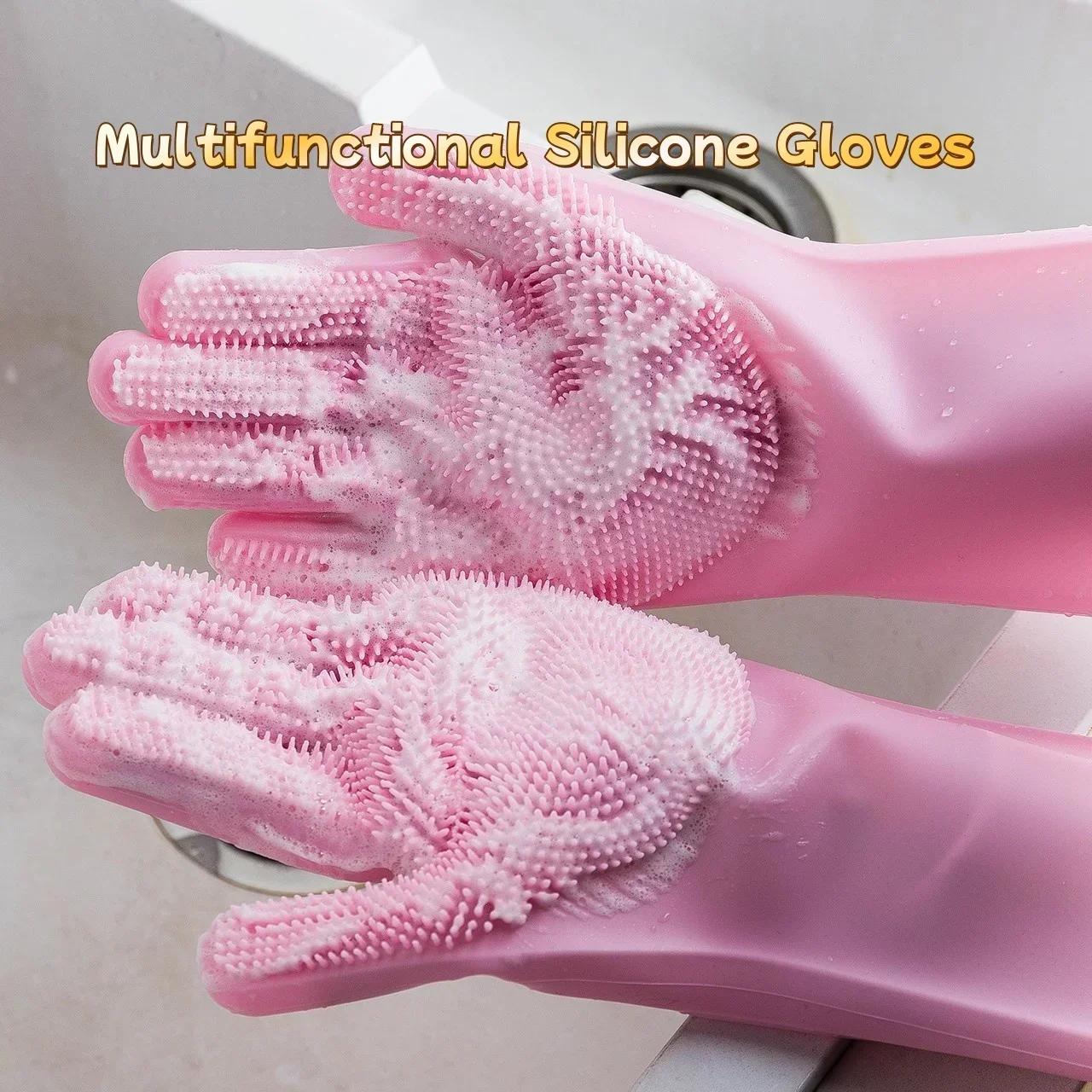 Silicone Rubber Dishwashing Gloves For Kitchen Multi - Use For Dishes Veggies Pet Bathing Ultimate Home Cleaning Magic Tool L барбі рожевий колір
Silicone Rubber Dishwashing Gloves For Kitchen Multi - Use For Dishes Veggies Pet Bathing Ultimate Home Cleaning Magic Tool L барбі рожевий колір