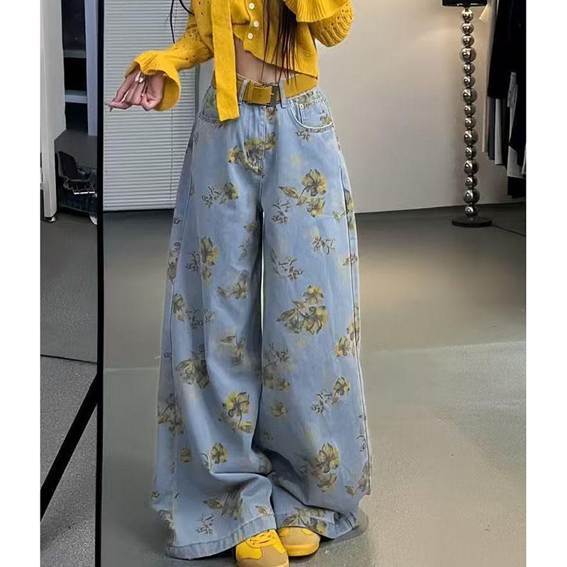 Floral Print Wide Leg Jeans for Women Loose High Waist Casual Female Trousers Fashion Denim Pants 2026 XL синій
Floral Print Wide Leg Jeans for Women Loose High Waist Casual Female Trousers Fashion Denim Pants 2026 XL синій