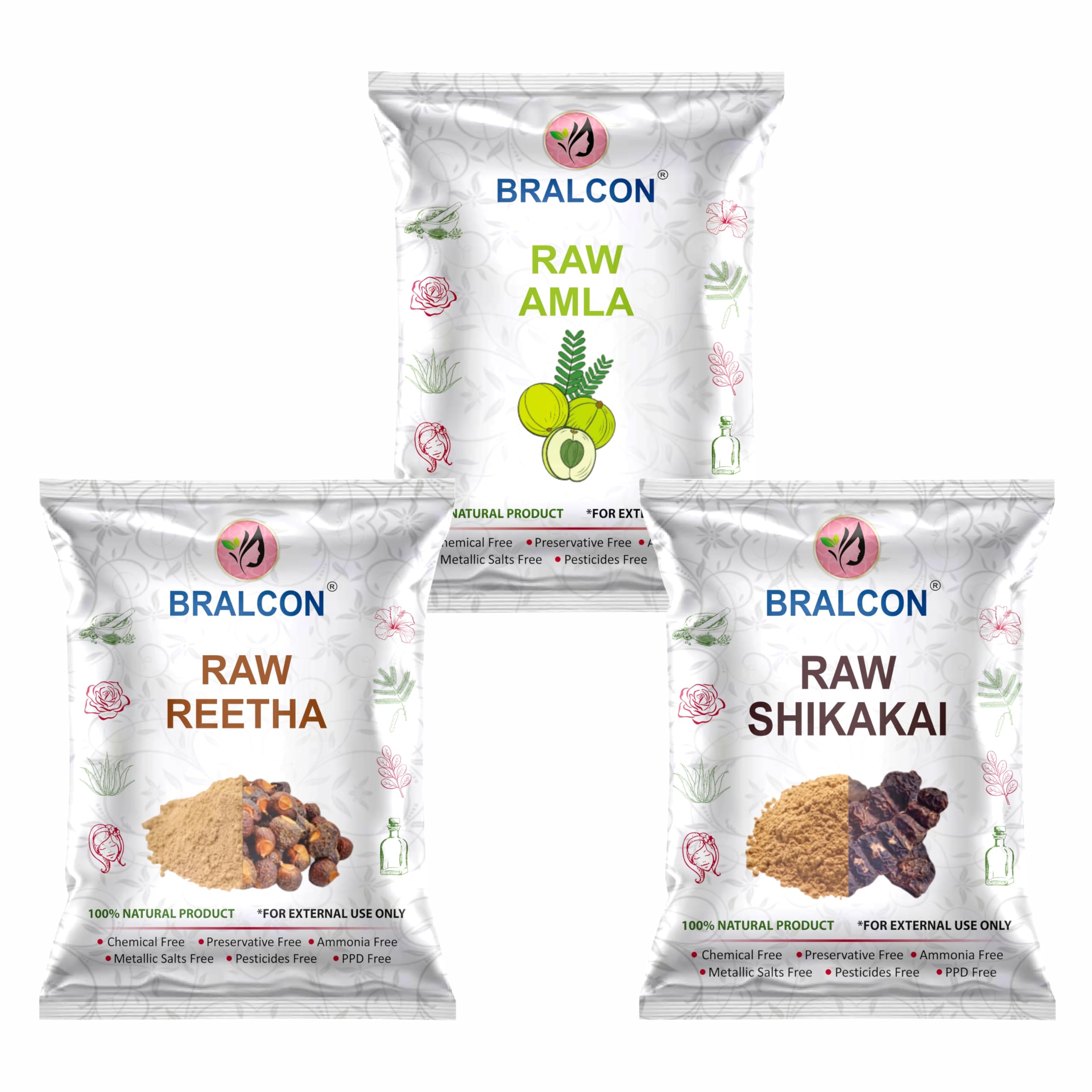 BRALCON Raw Reetha, Amla & Shikakai Combo 300g (100g Each) | 100% Natural Whole Dried Herbs | Traditional Hair & Skin Care
BRALCON Raw Reetha, Amla & Shikakai Combo 300g (100g Each) | 100% Natural Whole Dried Herbs | Traditional Hair & Skin Care