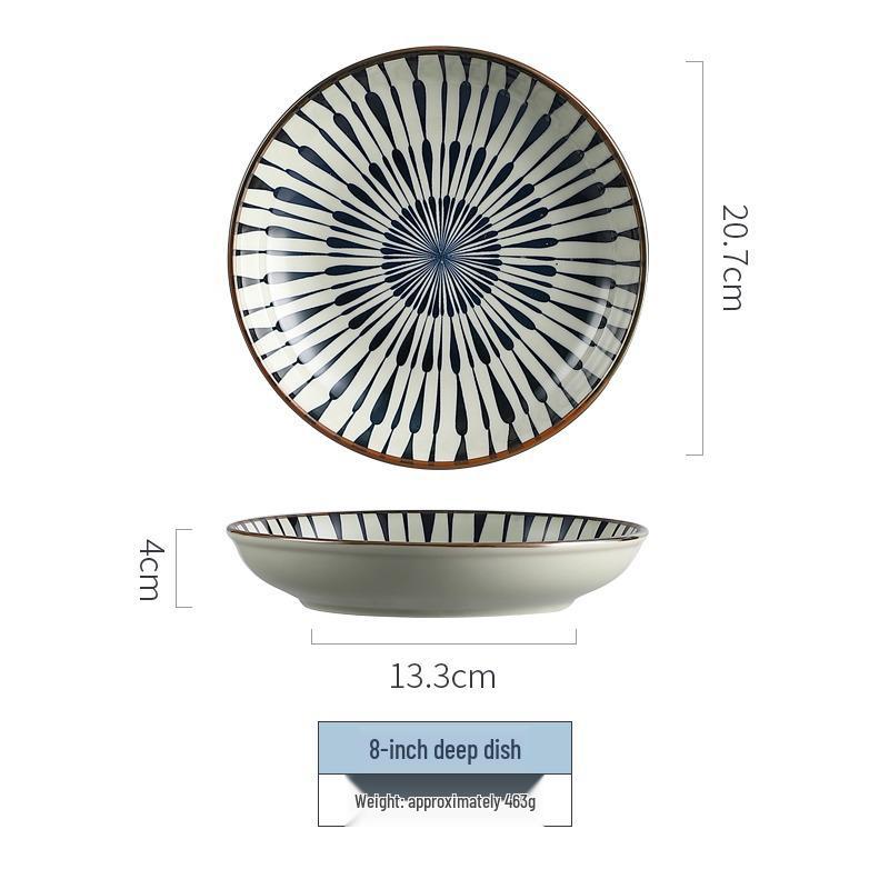 Японский полосатый керамический набор мисок и тарелок - Новогодняя посуда и подарок на новоселье с палочками для еды
Японский полосатый керамический набор мисок и тарелок - Новогодняя посуда и подарок на новоселье с палочками для еды