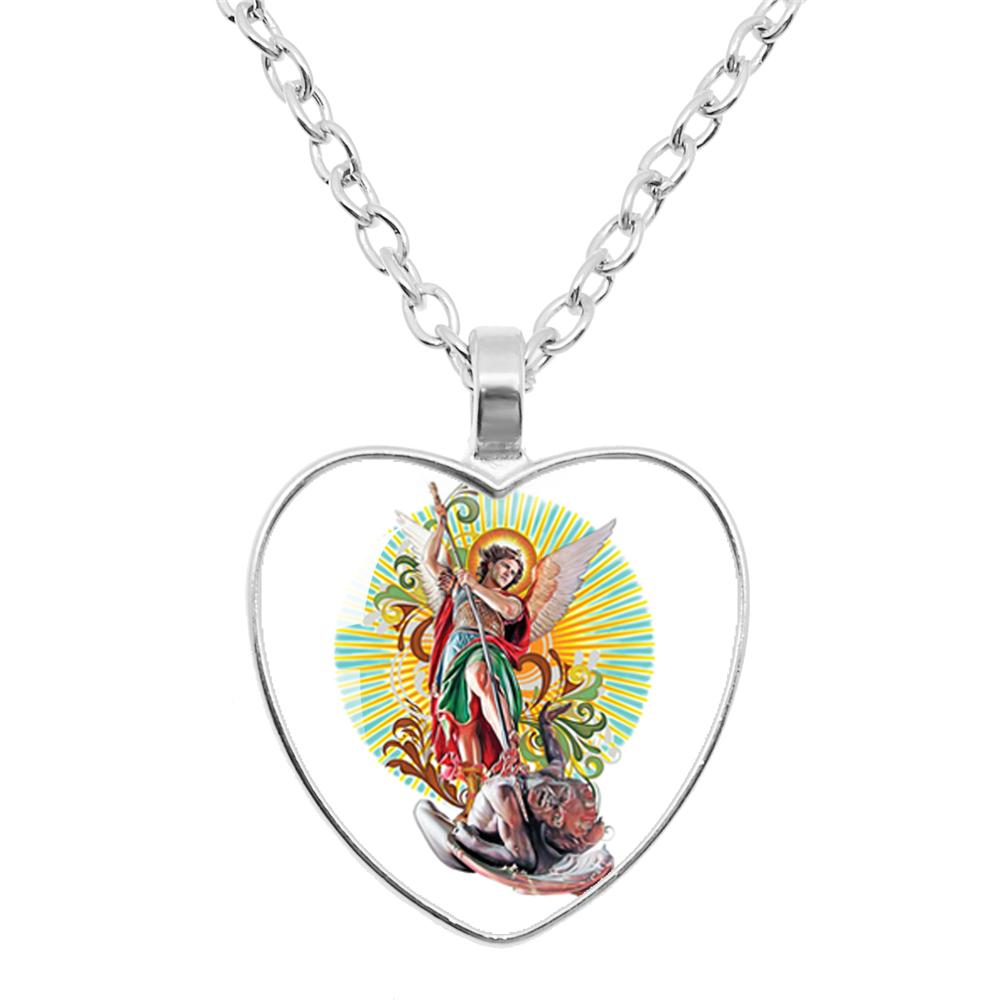 Vintage Fashion Archangel St. Michael Protect Me Saint Shield Protects Heart Shaped Pendant Necklace Friend Gift Jewelry
Vintage Fashion Archangel St. Michael Protect Me Saint Shield Protects Heart Shaped Pendant Necklace Friend Gift Jewelry