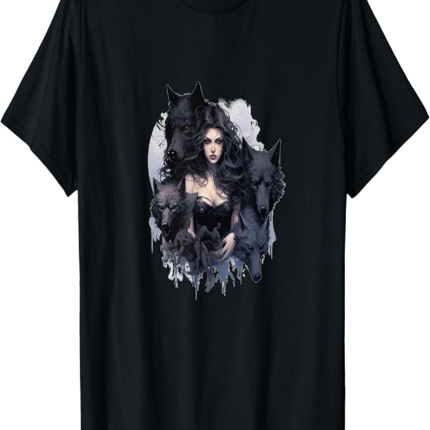 Gothic T-Shirt, Gothic Woman with Wolves Watercolour Drawing T-Shirt S чёрный
Gothic T-Shirt, Gothic Woman with Wolves Watercolour Drawing T-Shirt S чёрный