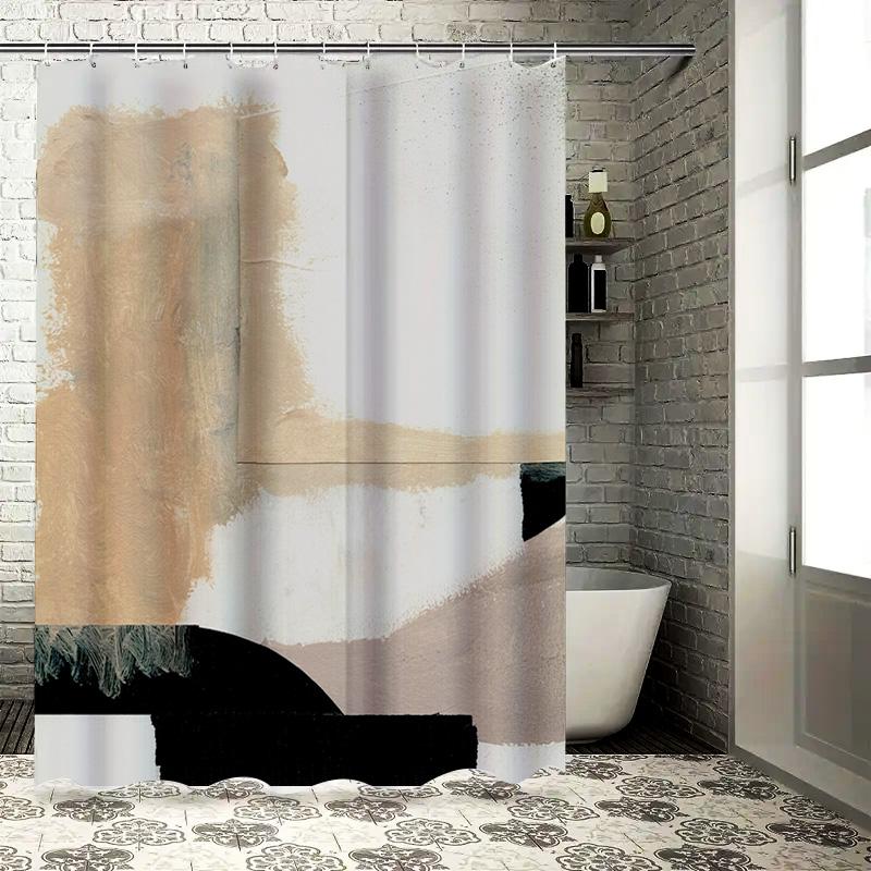 Modern Geometric Printed Shower Curtain For Bathrooms Decor Waterproof Polyester Fabric With Hooks Set In White Beige Black Gold W60H190(CM)-1 Pcs
Modern Geometric Printed Shower Curtain For Bathrooms Decor Waterproof Polyester Fabric With Hooks Set In White Beige Black Gold W60H190(CM)-1 Pcs