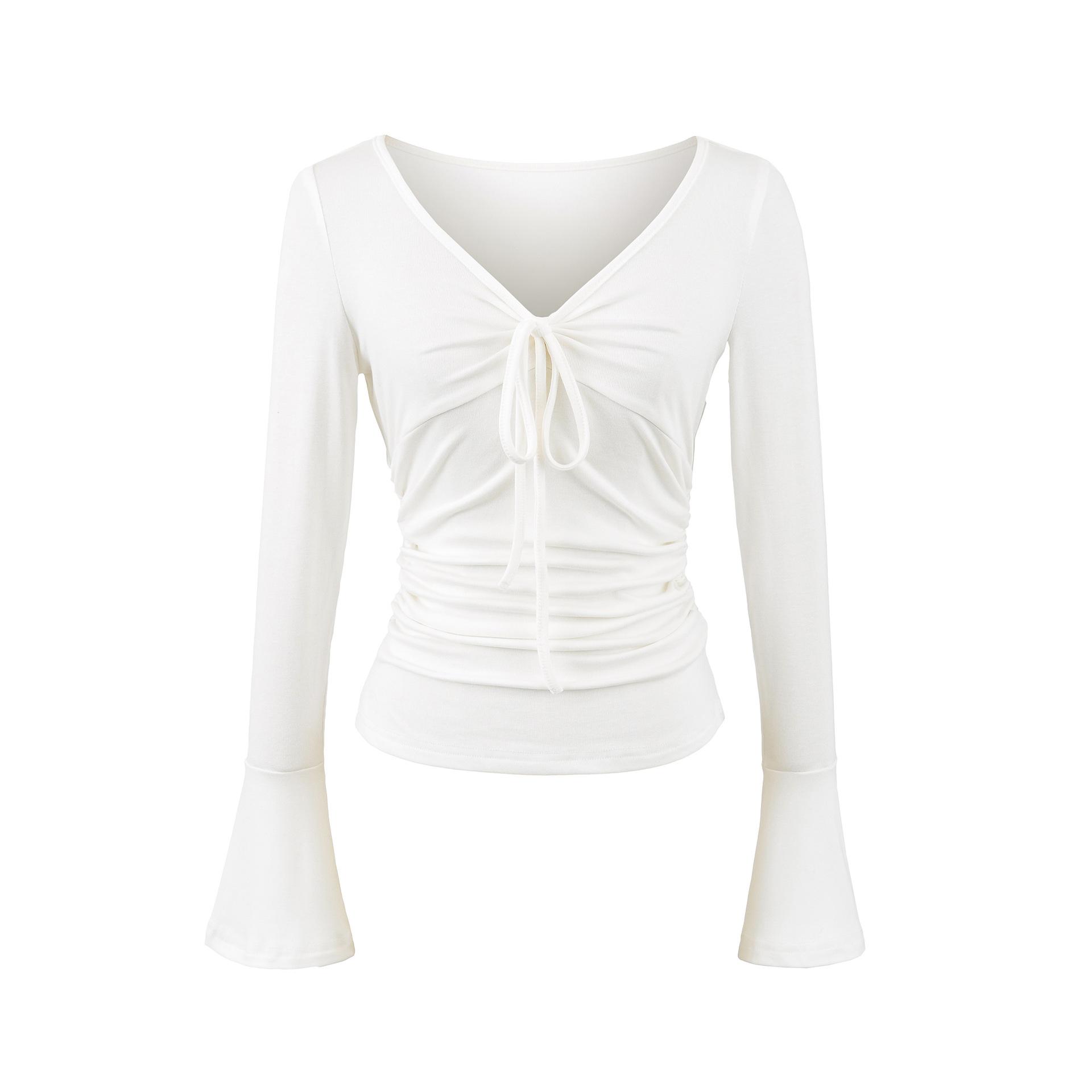 Women s V-Neck Bell Sleeve Lace-Up Ruched T-Shirt - Autumn Design Small білий
Women s V-Neck Bell Sleeve Lace-Up Ruched T-Shirt - Autumn Design Small білий