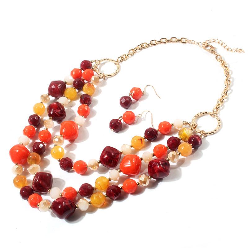 Увеличенная многослойная цепочка из смолы на ключицу для женщин, модное ожерелье с серьгами оранжевый
Увеличенная многослойная цепочка из смолы на ключицу для женщин, модное ожерелье с серьгами оранжевый