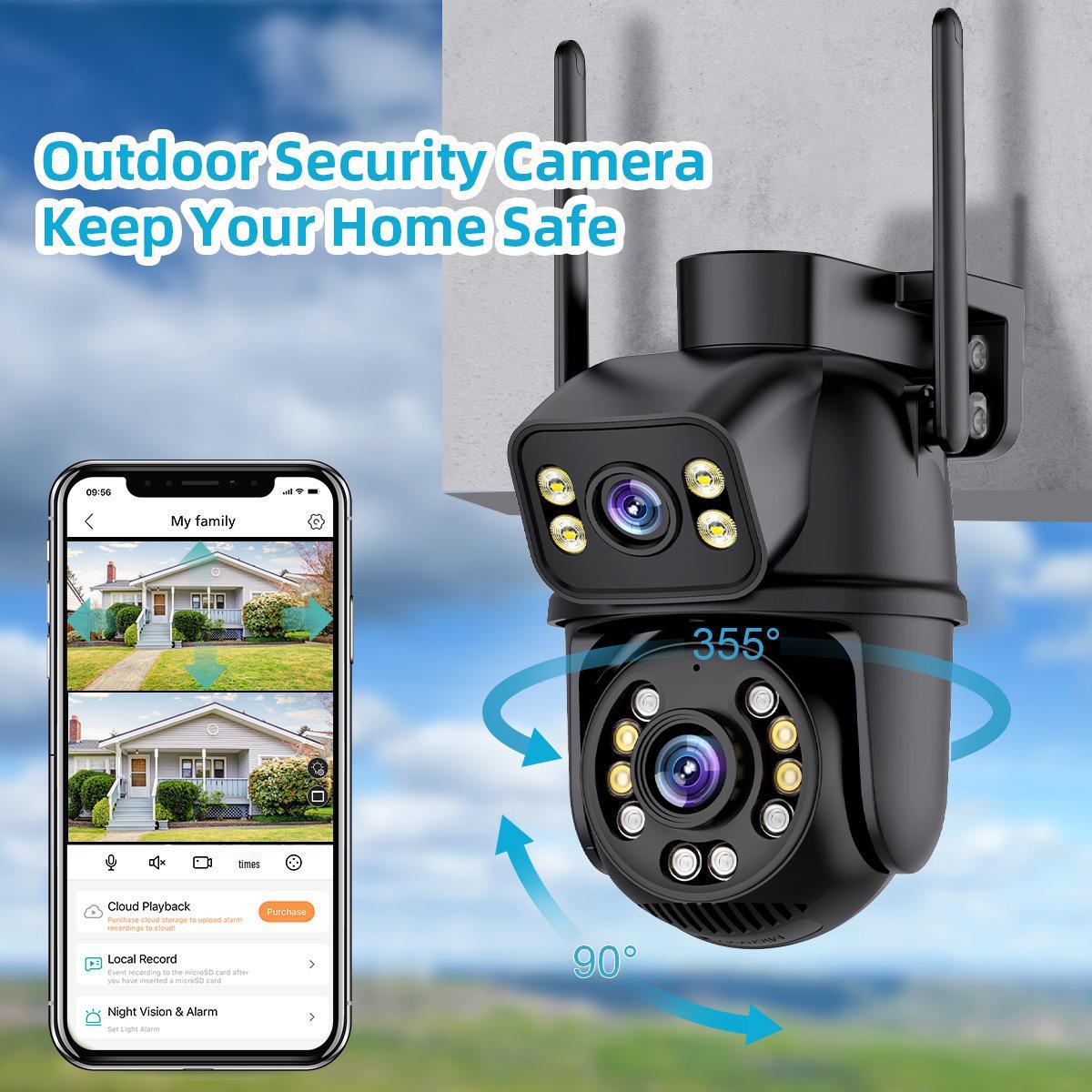 iCSee Dual-Lens HD WiFi Outdoor Surveillance Camera with Gun-Ball Linkage, Waterproof Design US Power Adapter 3MP
iCSee Dual-Lens HD WiFi Outdoor Surveillance Camera with Gun-Ball Linkage, Waterproof Design US Power Adapter 3MP