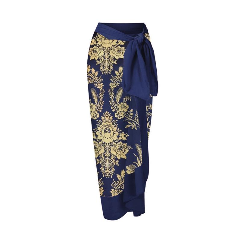 Cross-Border Vacation Style Print Midi Skirt Tie-Up Beach Dress for Women One Size темно-синього кольору
Cross-Border Vacation Style Print Midi Skirt Tie-Up Beach Dress for Women One Size темно-синього кольору