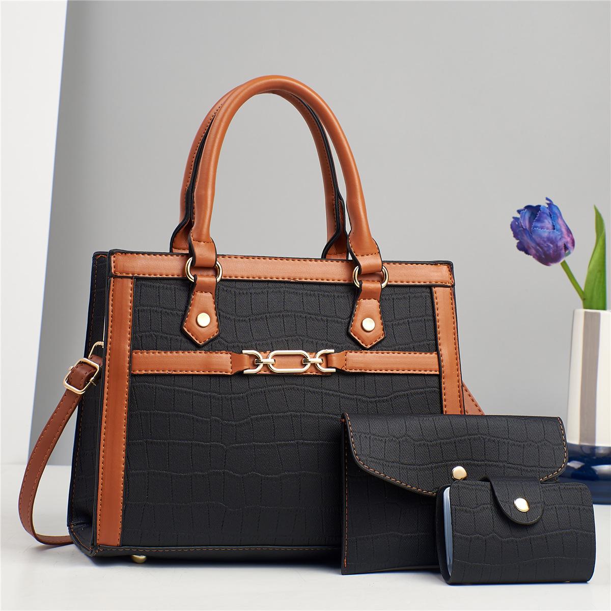 3pcs/set Women Totes with Wallets Large Capacity Handbags Fashion Trend Female Crossbody Shoulder Bags For Leisure Shopping чёрный
3pcs/set Women Totes with Wallets Large Capacity Handbags Fashion Trend Female Crossbody Shoulder Bags For Leisure Shopping чёрный