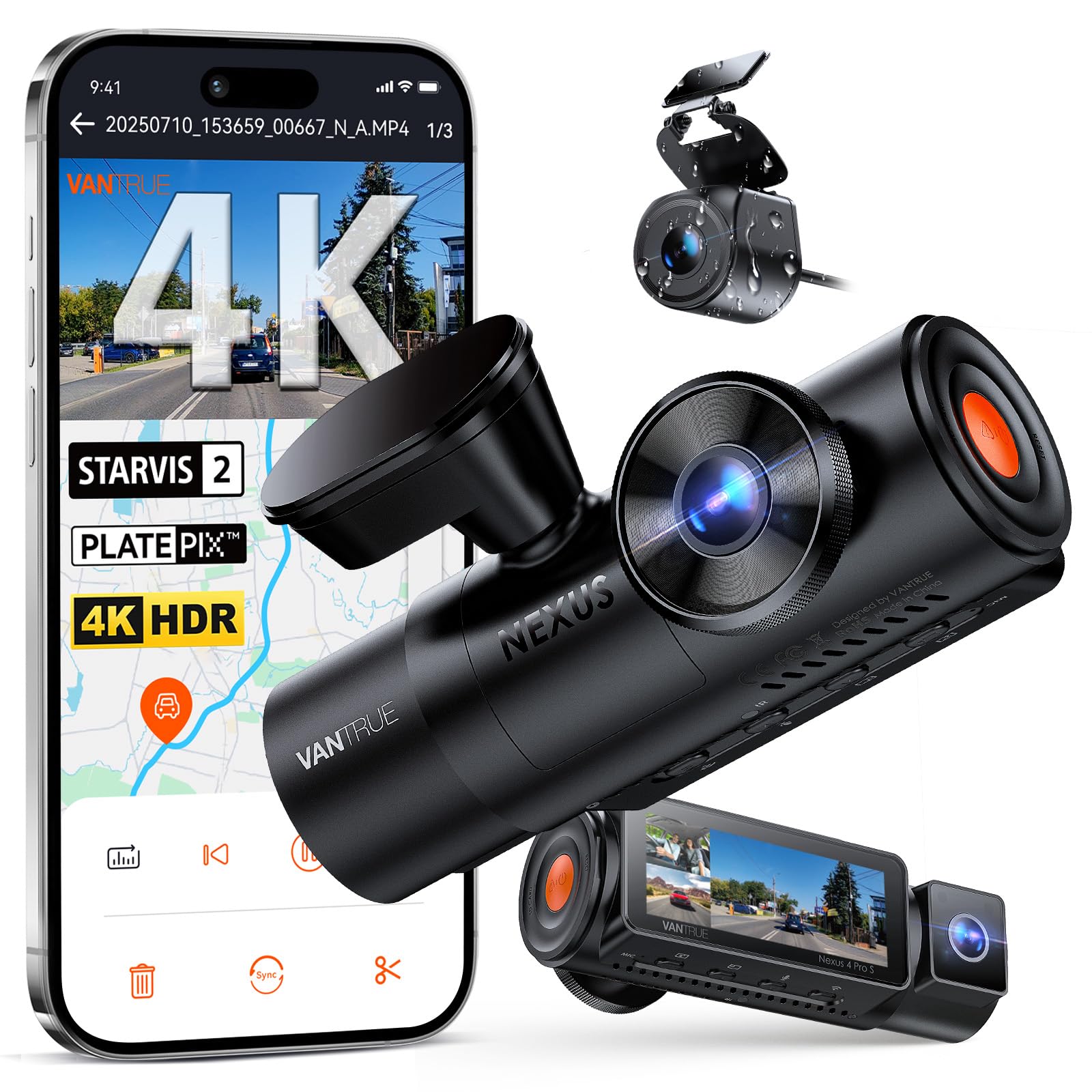 VANTRUE N4 Pro S 4K STARVIS 2 Super Night Proprietary PlatePix License Plate Smartphone Parking Emergency Voice IP67 Waterproof Rear Infrared Night
VANTRUE N4 Pro S 4K STARVIS 2 Super Night Proprietary PlatePix License Plate Smartphone Parking Emergency Voice IP67 Waterproof Rear Infrared Night