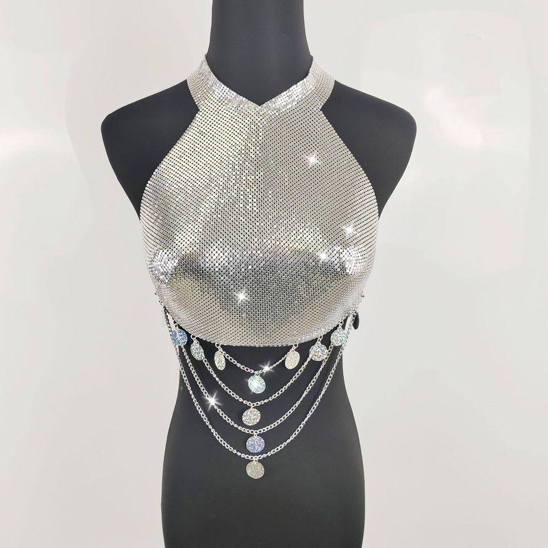 Amazon New Arrival Metal Rhinestone Sequin Waist Chain Laser Glitter Powder Tassel Stylish Dancing Vest Wrapped Chest Silver Aluminum Cloth One size
Amazon New Arrival Metal Rhinestone Sequin Waist Chain Laser Glitter Powder Tassel Stylish Dancing Vest Wrapped Chest Silver Aluminum Cloth One size