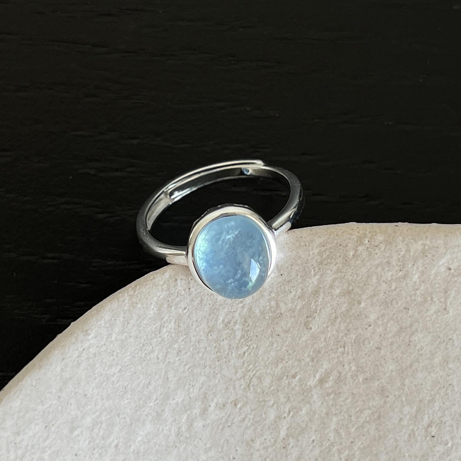 925 Sterling Silver Rings For Women Blue Stone Narrow Simple Minimalist Open Adjustable Finger Rings Fashion Band Female Bijoux resizable
925 Sterling Silver Rings For Women Blue Stone Narrow Simple Minimalist Open Adjustable Finger Rings Fashion Band Female Bijoux resizable