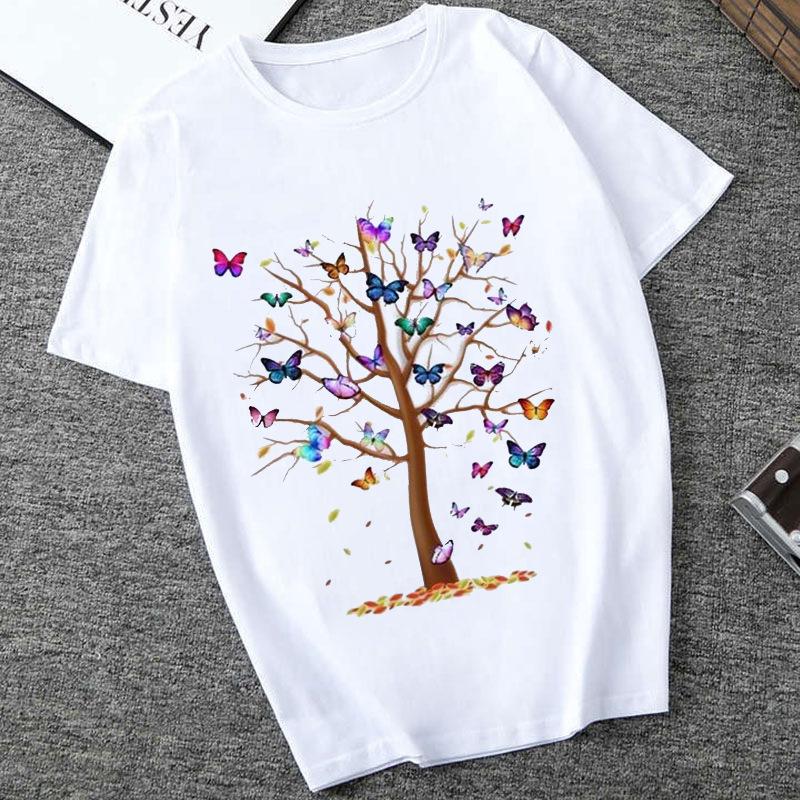 Summer new butterfly tree print women s T-shirt simple, versatile and comfortable XXL білий
Summer new butterfly tree print women s T-shirt simple, versatile and comfortable XXL білий