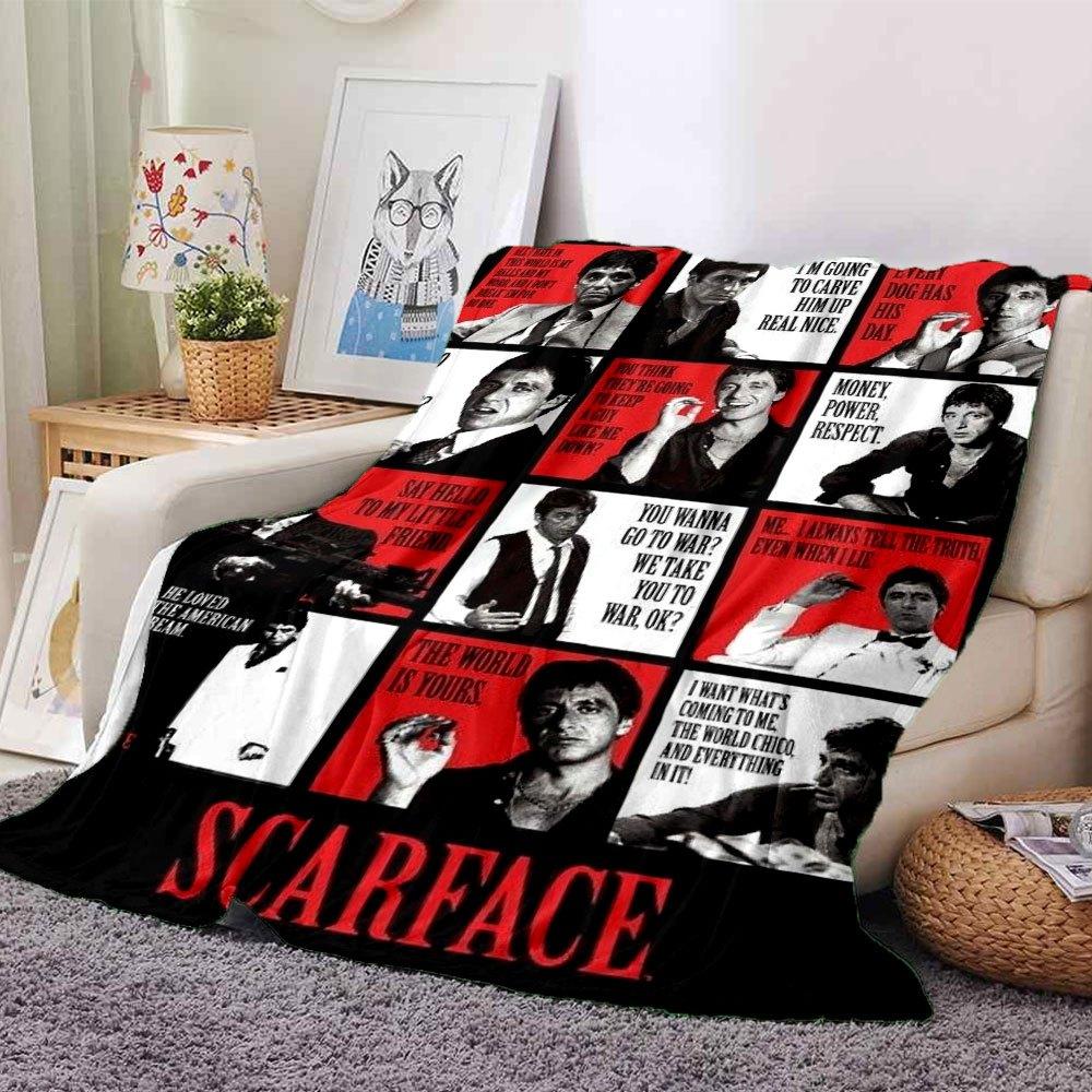 1pc Scarface-Inspired Flannel Blanket - Soft Cozy All-Season Throw for Bedroom, Sofa, Camping, Travel - Perfect Gift for Movie FansB79 80cmx120cm(31inx47in)
1pc Scarface-Inspired Flannel Blanket - Soft Cozy All-Season Throw for Bedroom, Sofa, Camping, Travel - Perfect Gift for Movie FansB79 80cmx120cm(31inx47in)