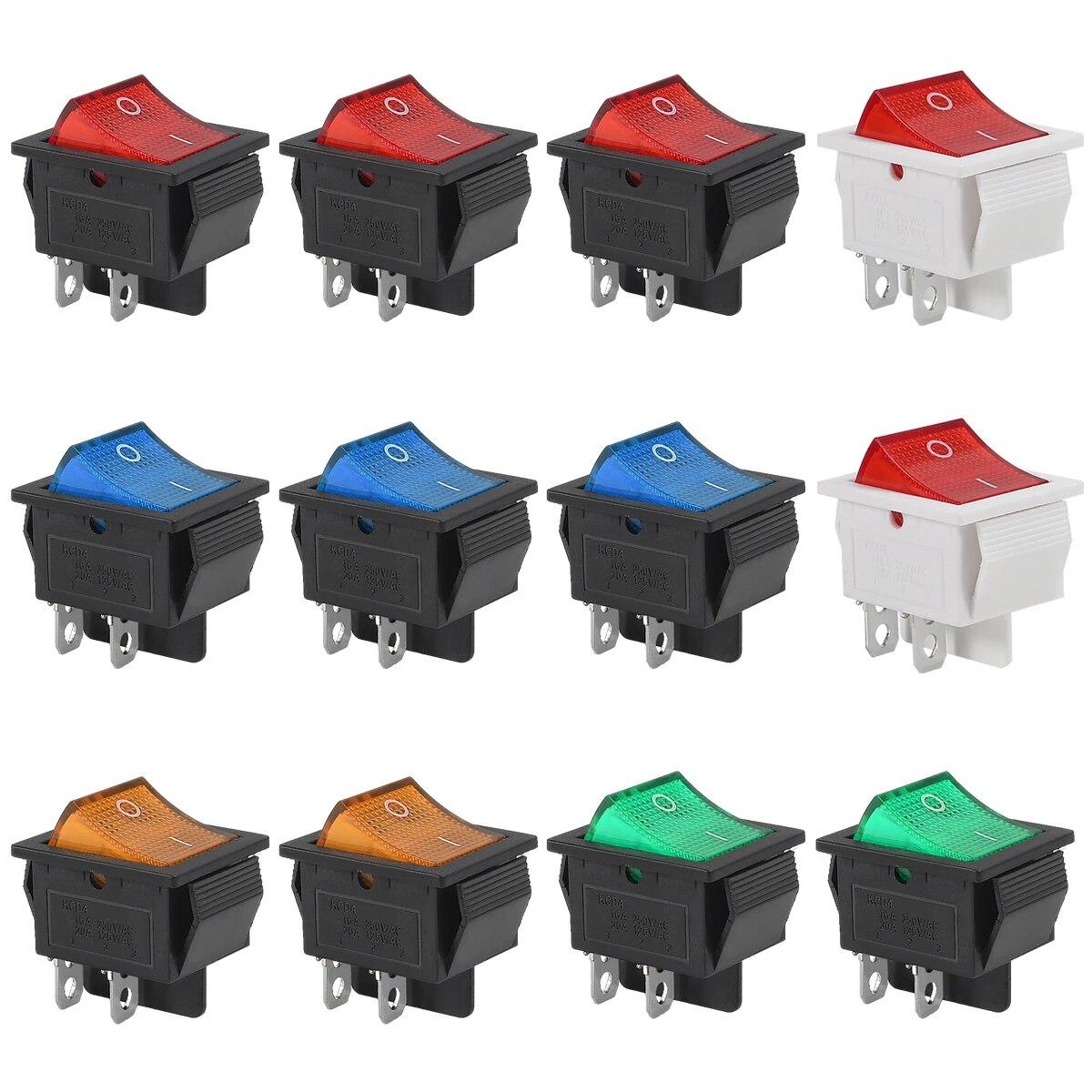 10pcs 15/30A 250V KCD2 KCD4 Rocker Switch DPST 4 Pin Red Lighted 120V Rocker Toggle Switch ON Off Heavy Duty
10pcs 15/30A 250V KCD2 KCD4 Rocker Switch DPST 4 Pin Red Lighted 120V Rocker Toggle Switch ON Off Heavy Duty