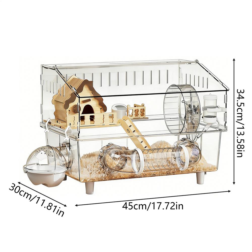 Syrian Hamster Cage 2-Layer Clear Acrylic Enclosure Small Animal Cage For Indoor Home Observation Pet Shop Play Yard Outdoor
Syrian Hamster Cage 2-Layer Clear Acrylic Enclosure Small Animal Cage For Indoor Home Observation Pet Shop Play Yard Outdoor