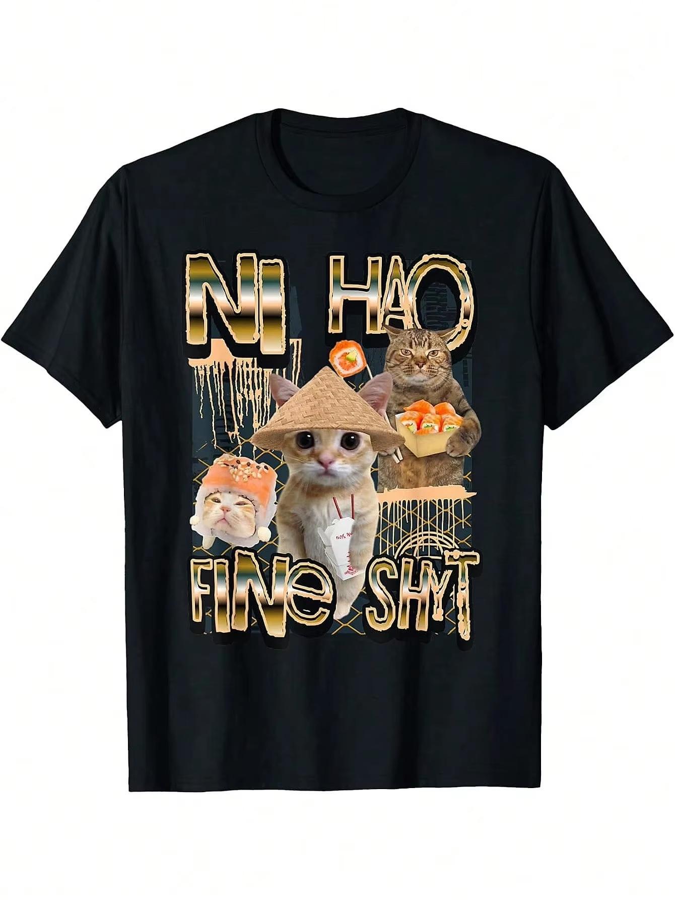 2026 Summer Mens Letter Cat Printed Round Neck Tshirt 100 Cotton Neutral Street Soft Breathable Black Daily Short Sleeve 4XL
2026 Summer Mens Letter Cat Printed Round Neck Tshirt 100 Cotton Neutral Street Soft Breathable Black Daily Short Sleeve 4XL