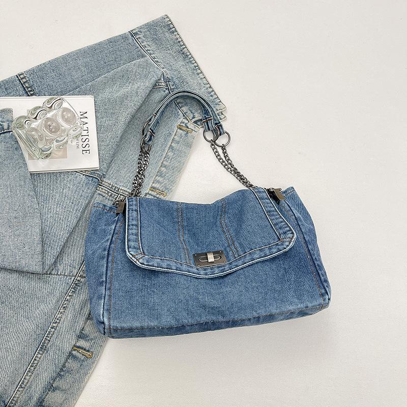 New Women Shoulder Bag Large Capacity Denim Lock Stitch Chain Casual Storage Bag Comfortable and Versatile Texture Crossbody Bag синий
New Women Shoulder Bag Large Capacity Denim Lock Stitch Chain Casual Storage Bag Comfortable and Versatile Texture Crossbody Bag синий