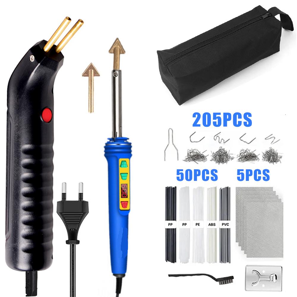 Комплект для сварки пластика с принадлежностями для паяльника и 5 типами горячих скоб для ремонта бампера автомобиля и тонкого пластикового отверстия каяка 110V
Комплект для сварки пластика с принадлежностями для паяльника и 5 типами горячих скоб для ремонта бампера автомобиля и тонкого пластикового отверстия каяка 110V
