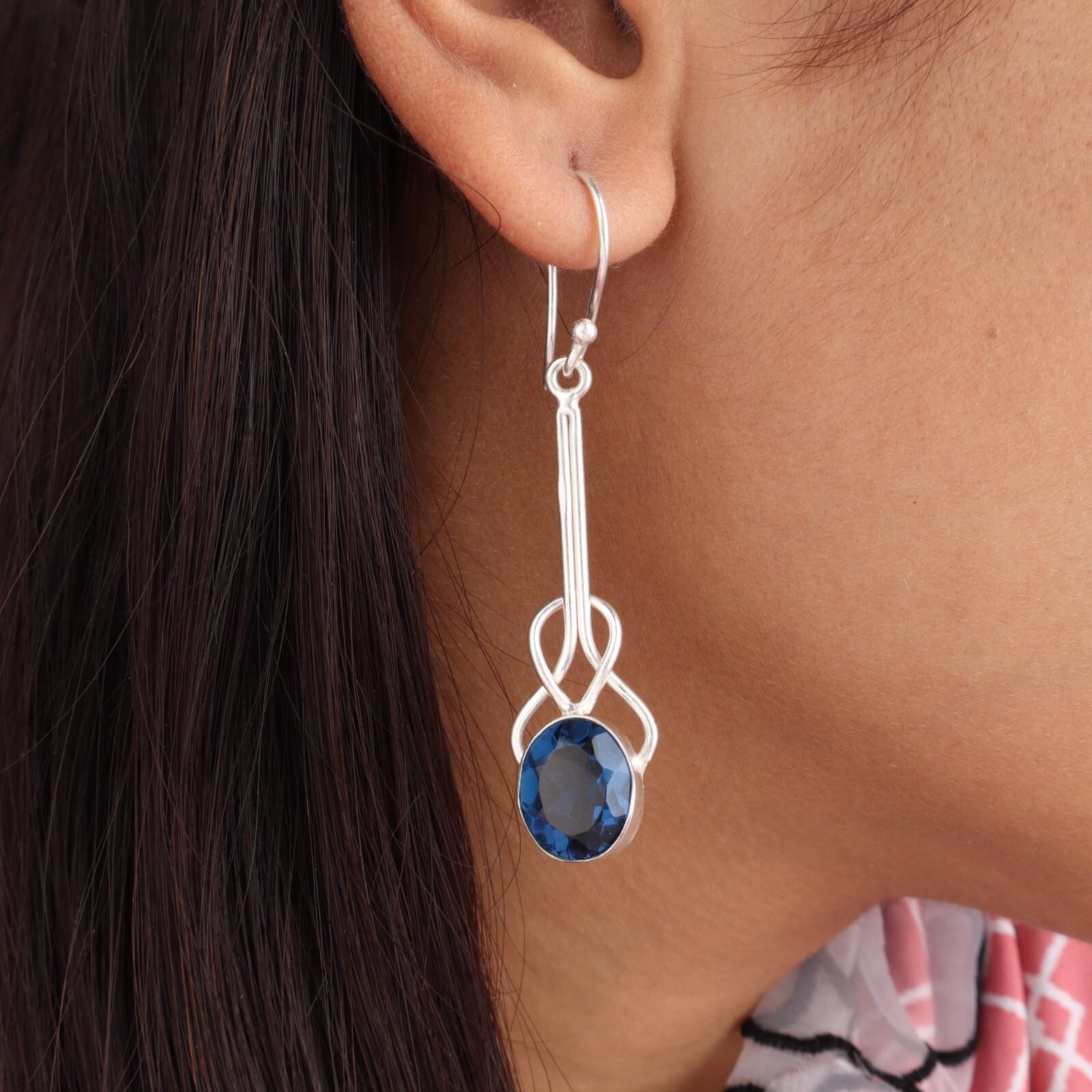 London Blue Topaz Gemstone 925 Sterling Silver Jewelry Handmade Earrings 1.76 EE-171-9
London Blue Topaz Gemstone 925 Sterling Silver Jewelry Handmade Earrings 1.76 EE-171-9