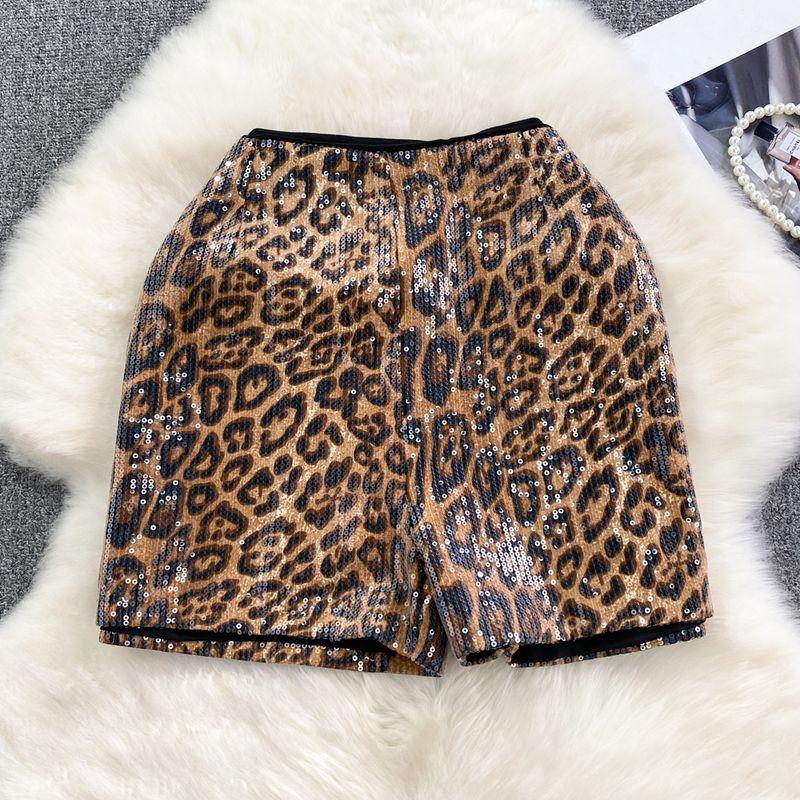 Autumn and Winter K-style High Waist Leopard-Print Shorts Casual Sequin Brown leopard print XL
Autumn and Winter K-style High Waist Leopard-Print Shorts Casual Sequin Brown leopard print XL