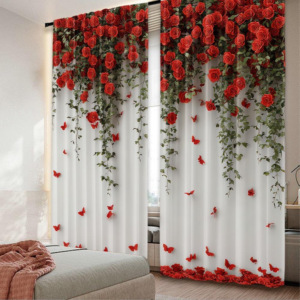 Set Of 2 Classic Flat Printing Christmas Curtains Rosy Cascade Scopic Stylish Polyester Fiber Party Holiday Decor Curtain W100*H70(CM)-Grommet top&1PCS
Set Of 2 Classic Flat Printing Christmas Curtains Rosy Cascade Scopic Stylish Polyester Fiber Party Holiday Decor Curtain W100*H70(CM)-Grommet top&1PCS